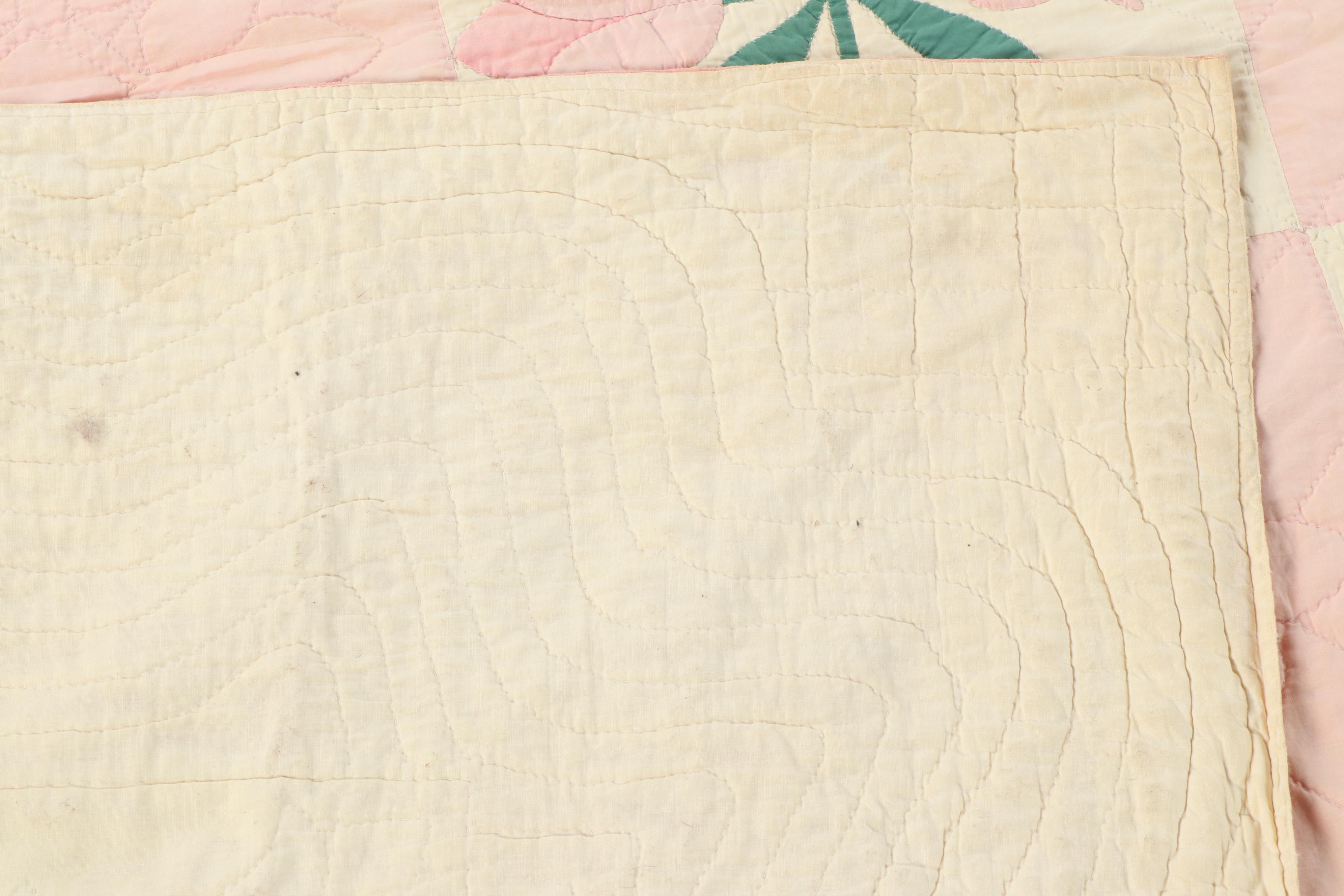 Handmade "Tulip" Applique Quilt