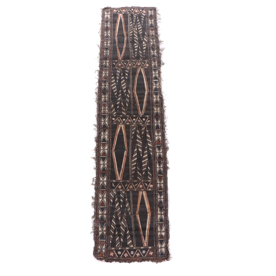 African Mud Cloth Style Painted Papyrus Wall Hanging