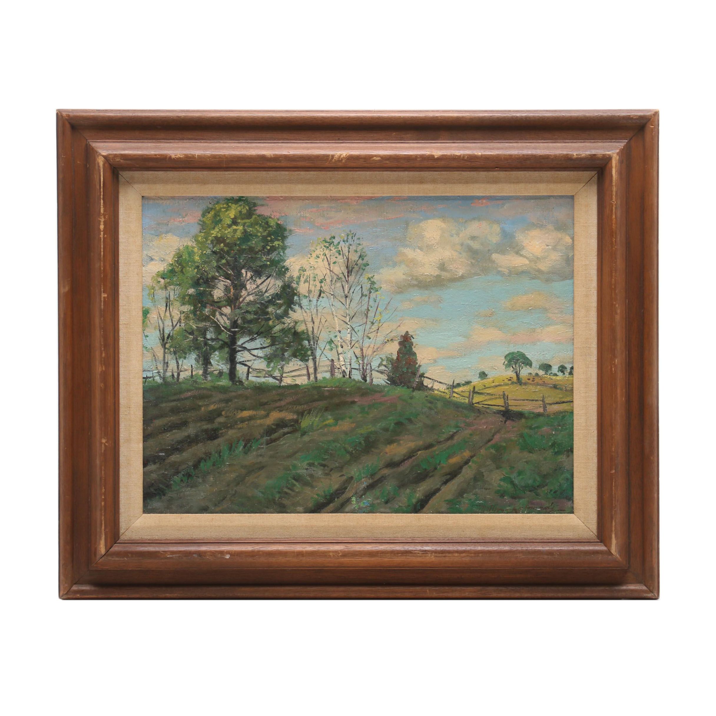 Matthew Kalmenoff Mid-Century Oil Landscape Painting