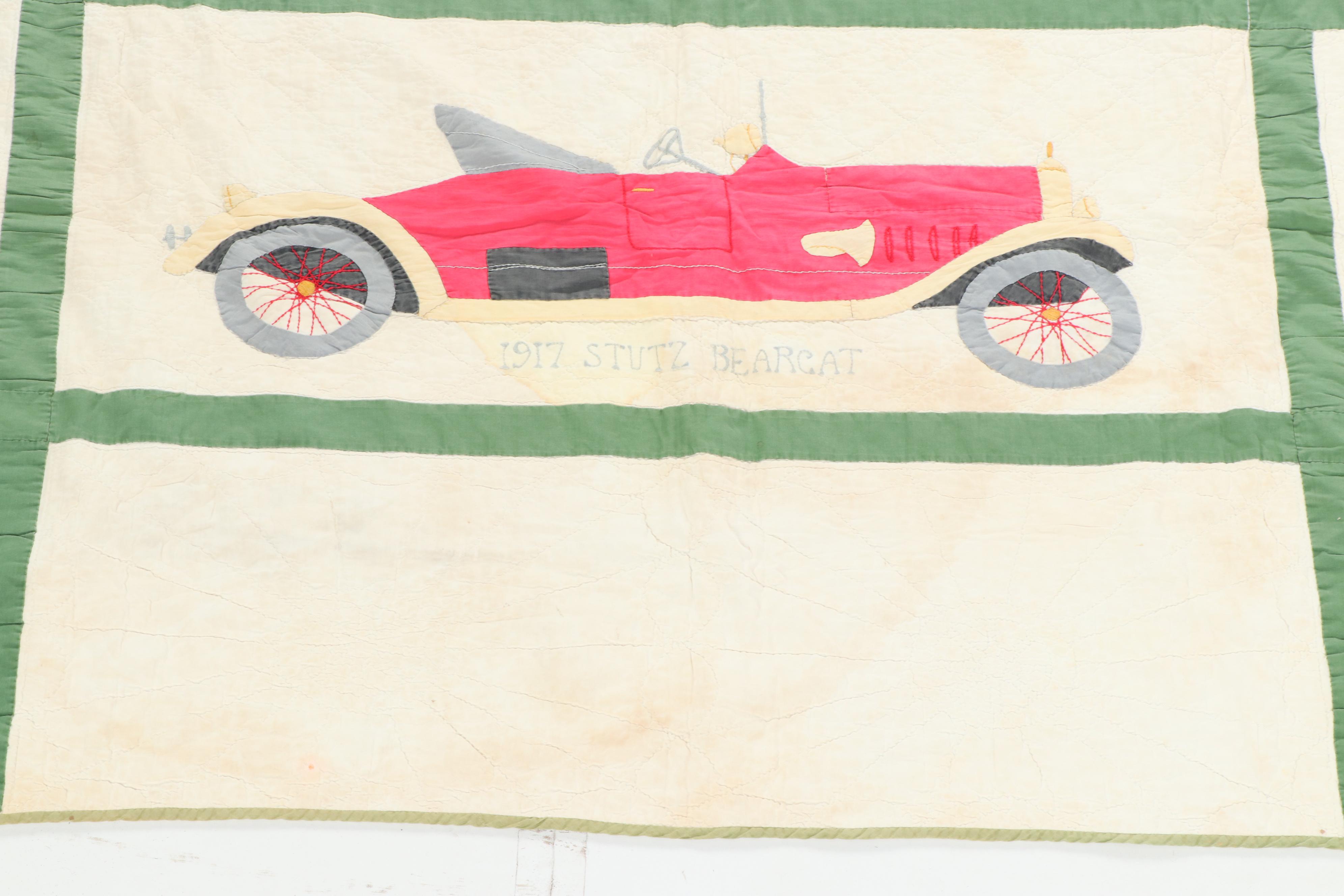 Handmade "Antique Automobile" Applique Quilt