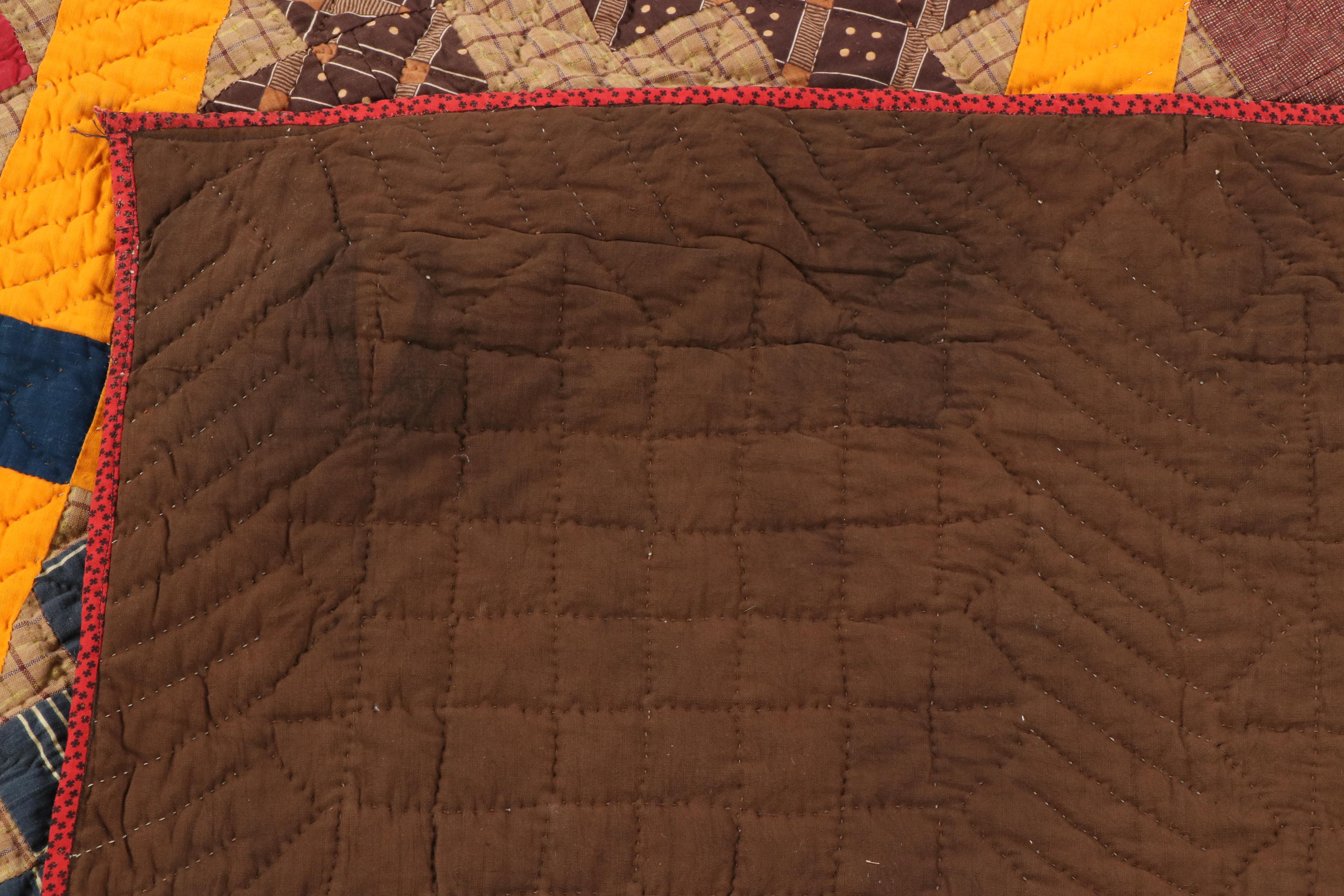 Handmade "Postage Stamp" Block Quilt