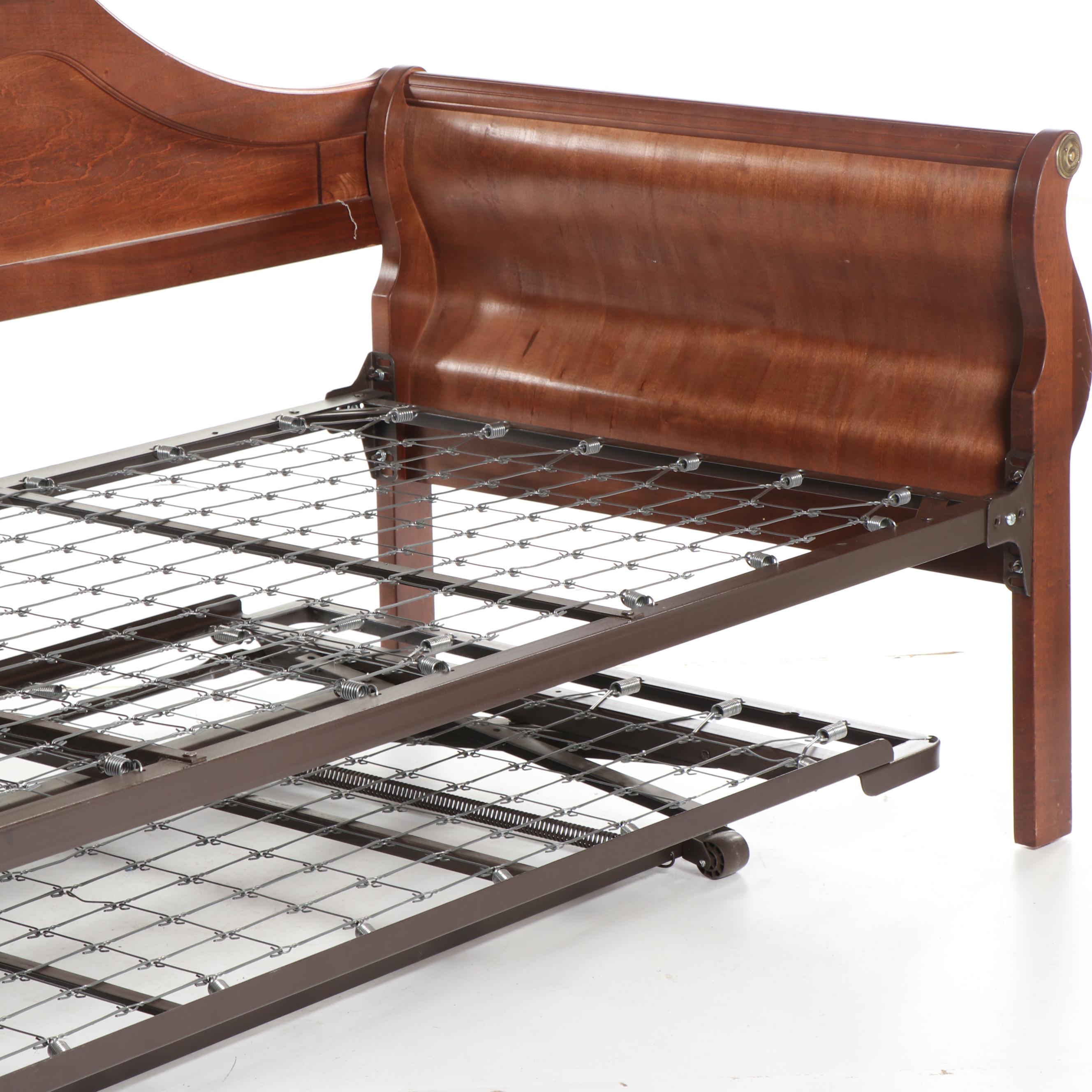 Veneered Sleigh Daybed with Trundle, 20th Century