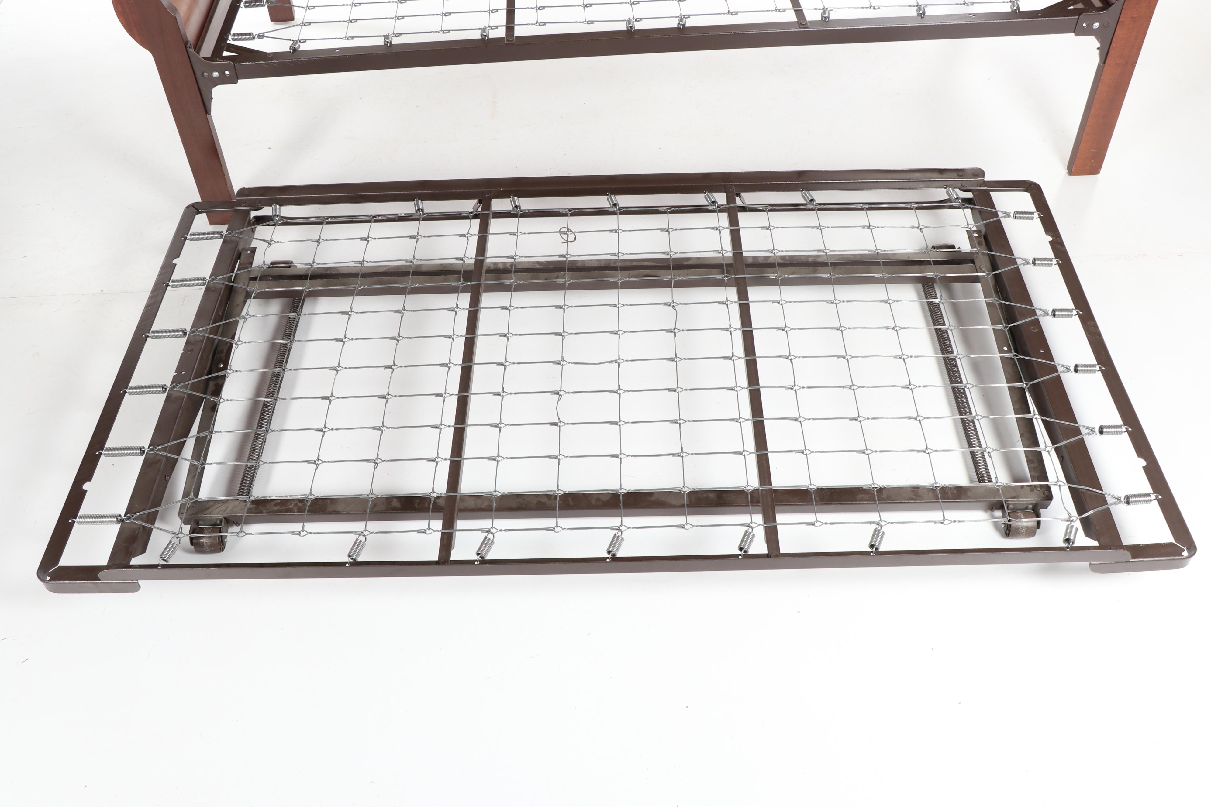 Veneered Sleigh Daybed with Trundle, 20th Century