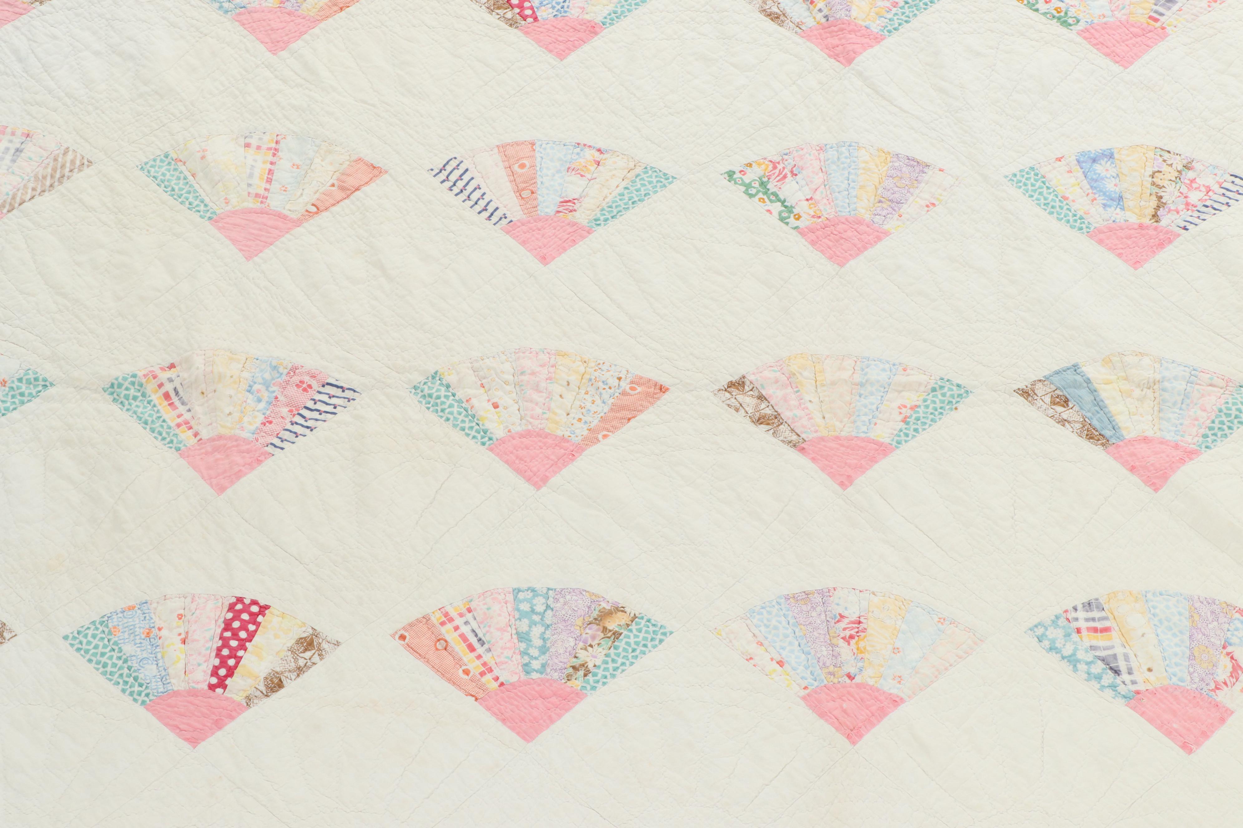 Handmade "Grandmother's Fan" Quilt