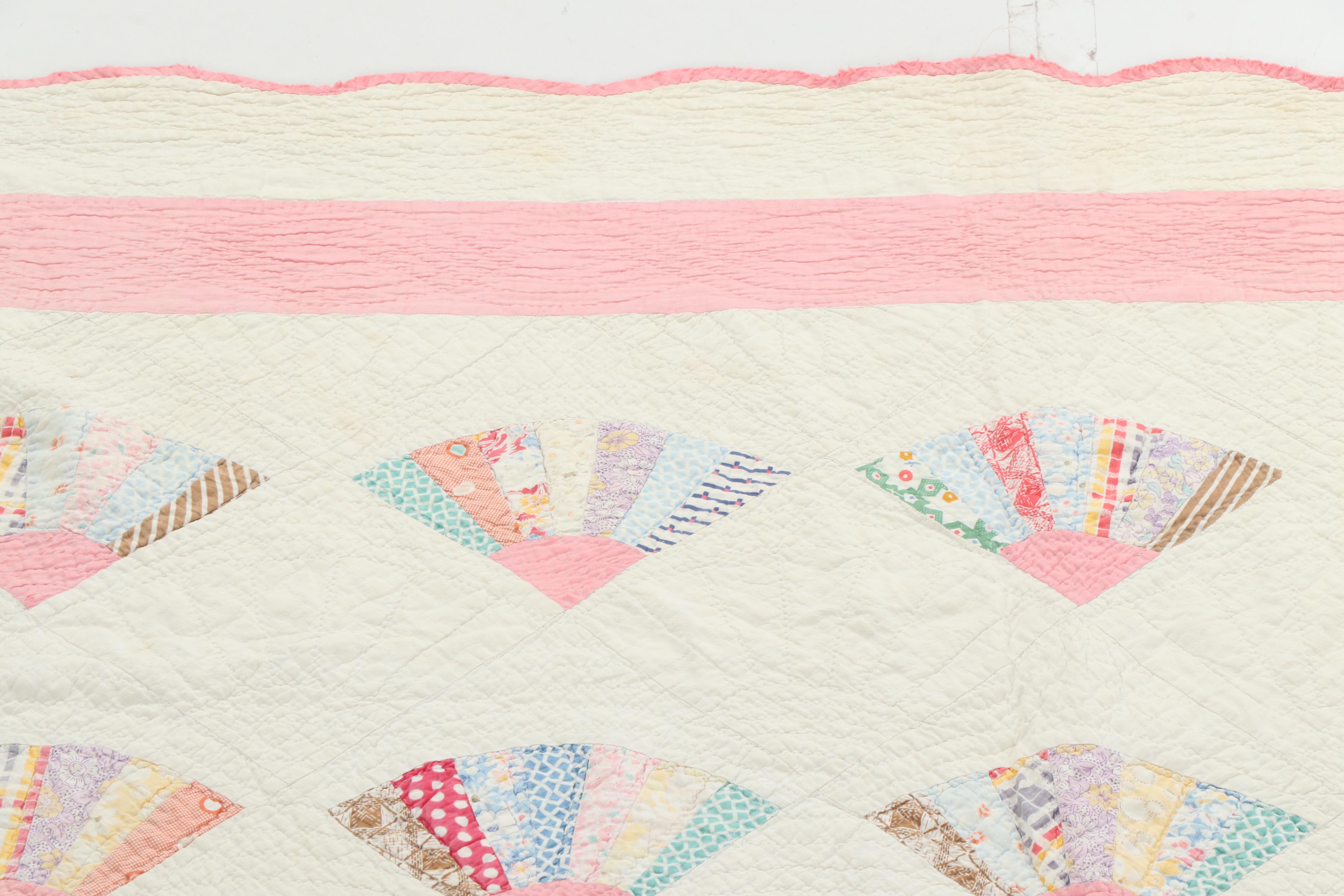 Handmade "Grandmother's Fan" Quilt