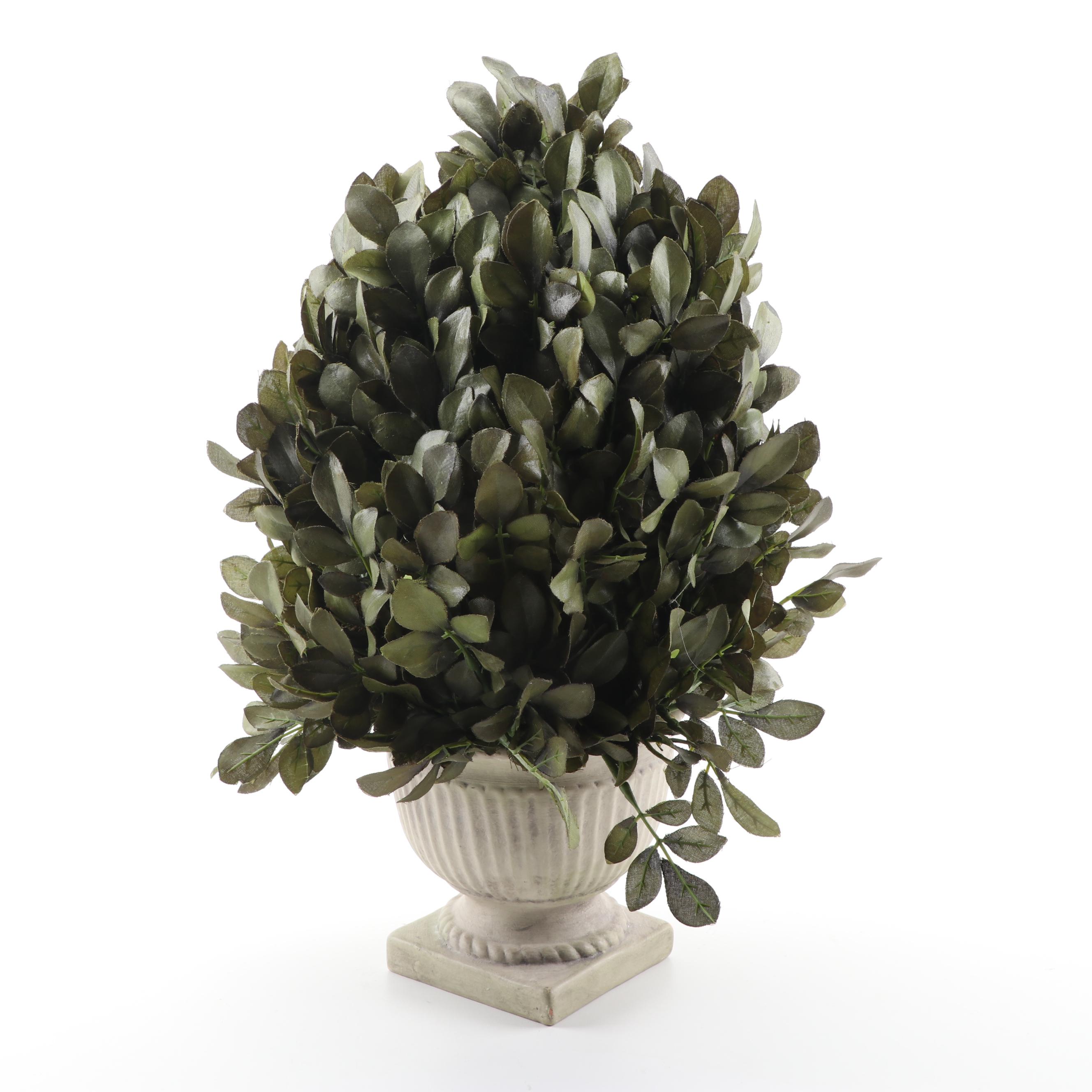 Artificial Boxwood Topiaries in Urn Form Planters