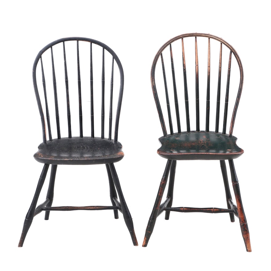 American Early 19th Century Bow-Back Windsor Chairs