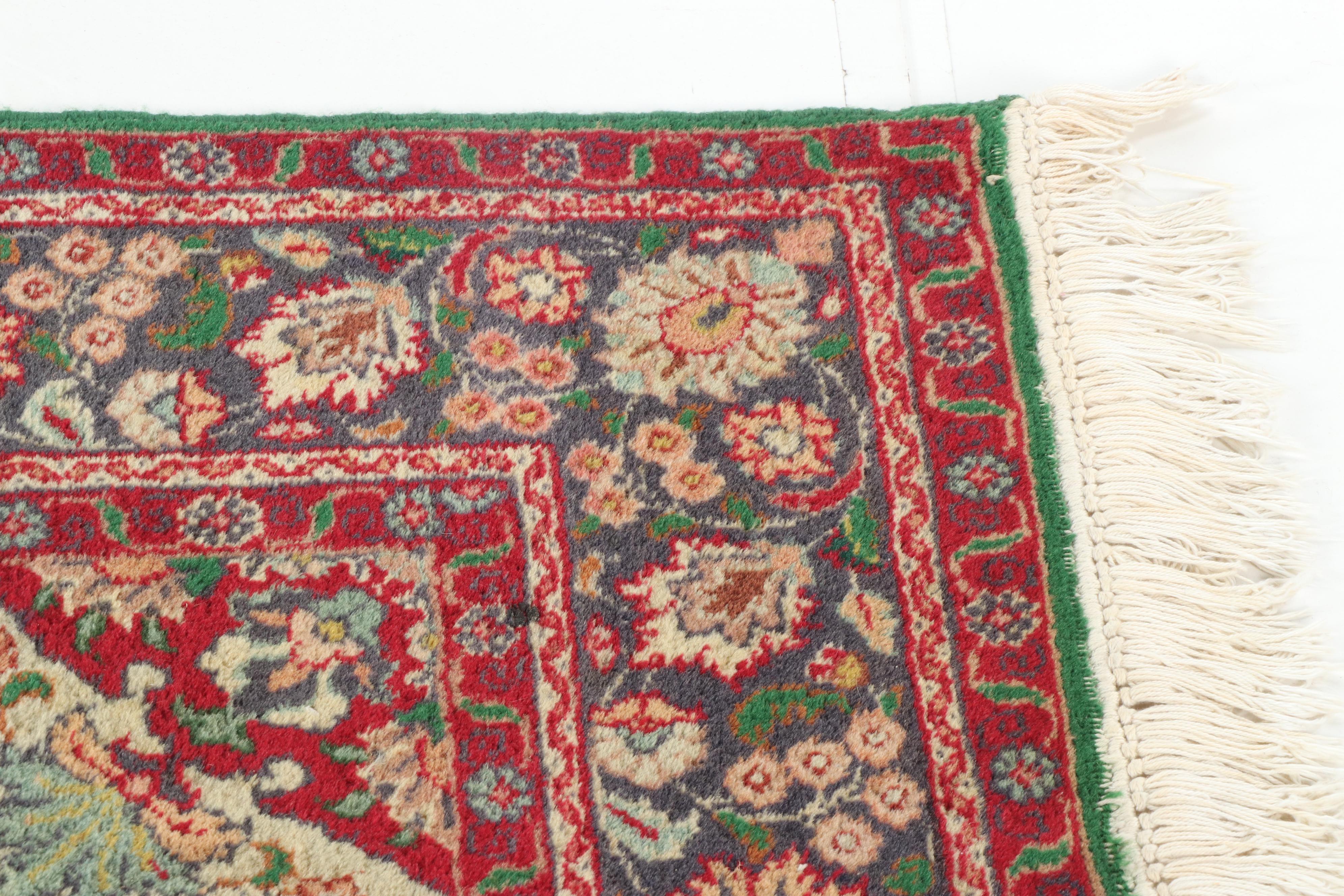 Hand-Knotted Indo-Persian Wool Rug