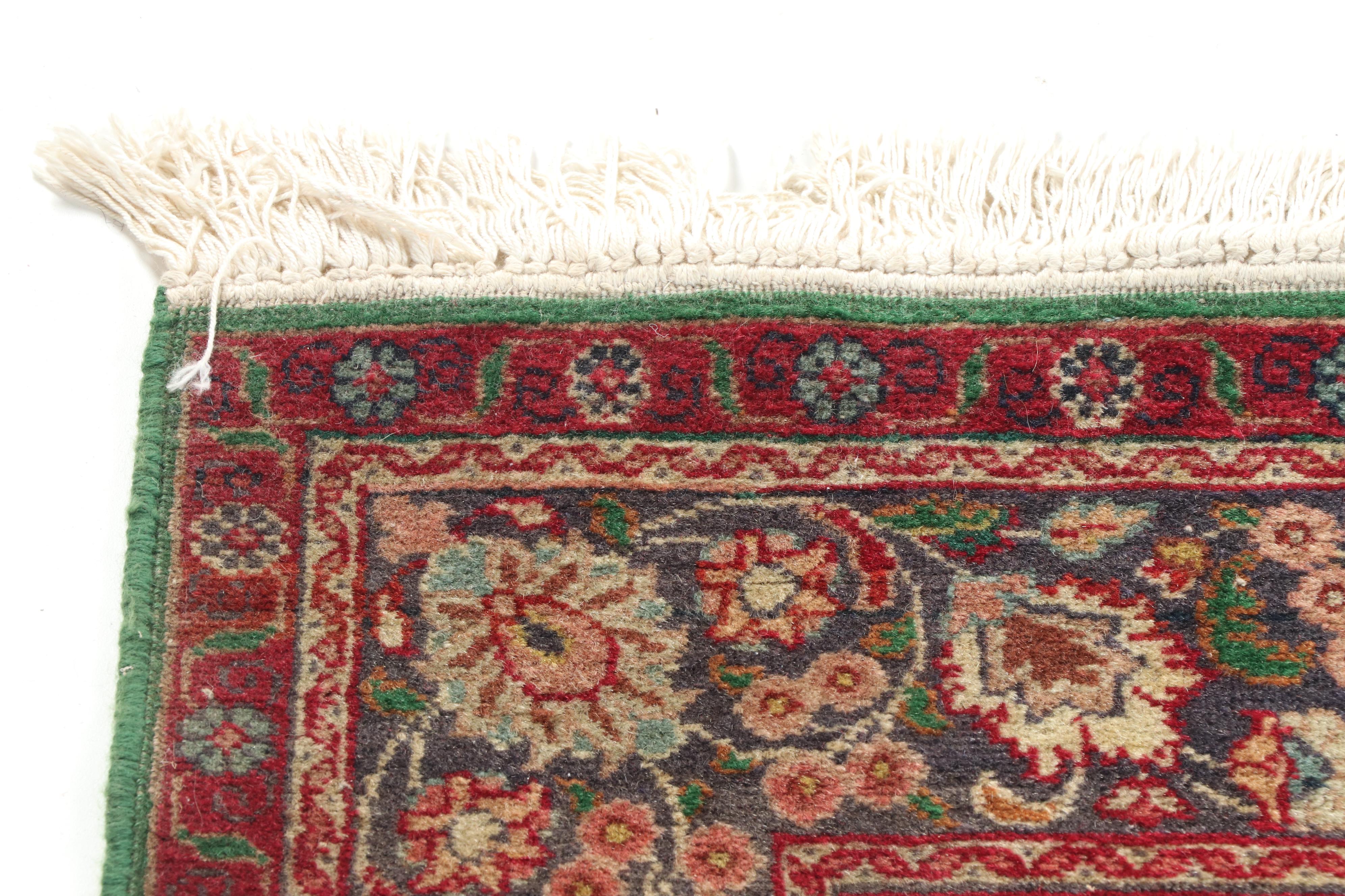 Hand-Knotted Indo-Persian Wool Rug