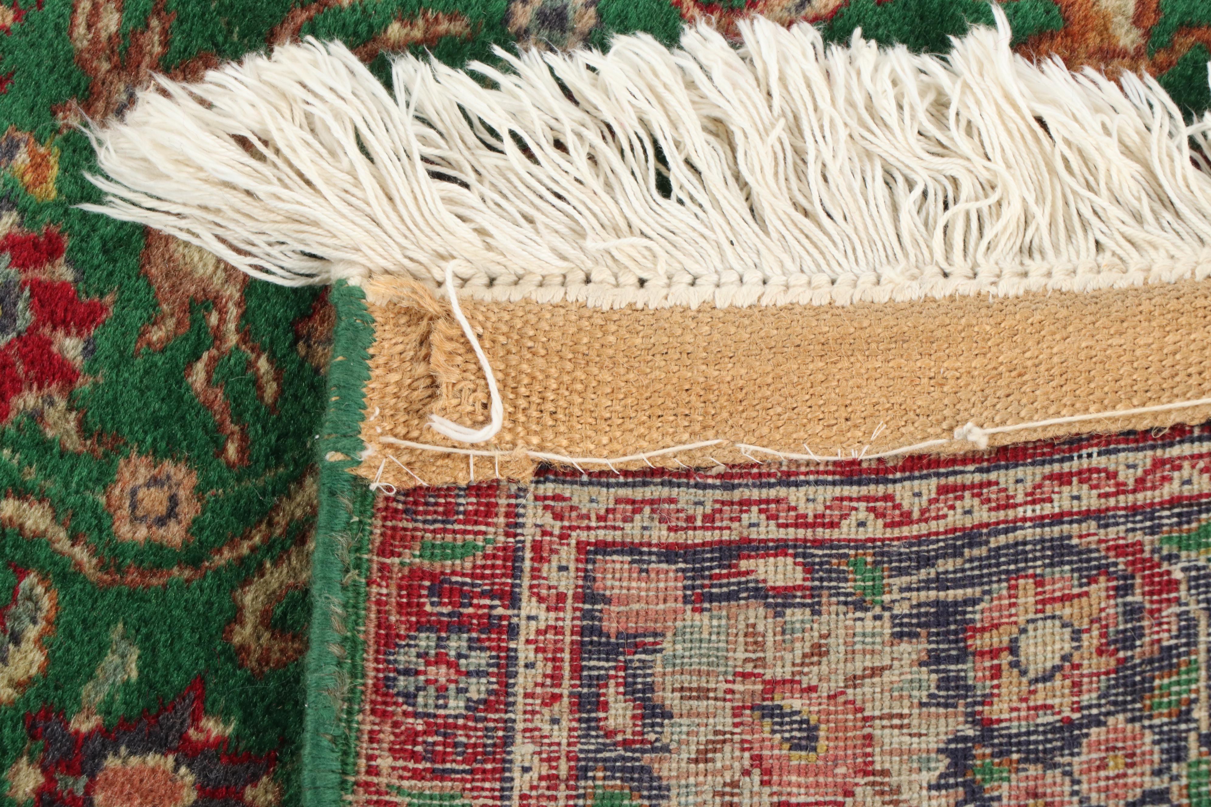 Hand-Knotted Indo-Persian Wool Rug