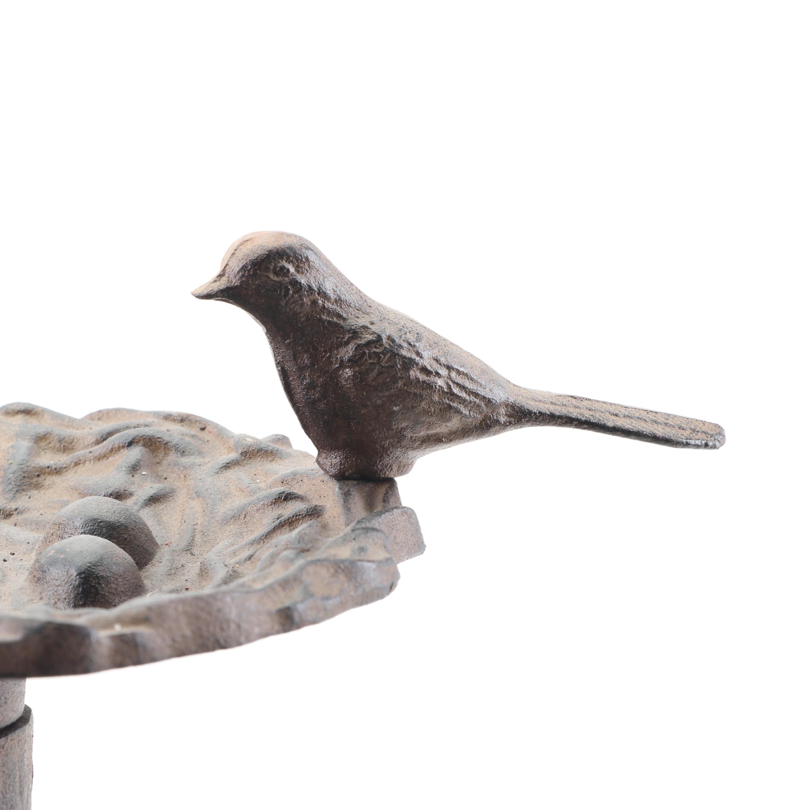 Cast Iron Porcine Figurine, Finials, and Bird Feeder