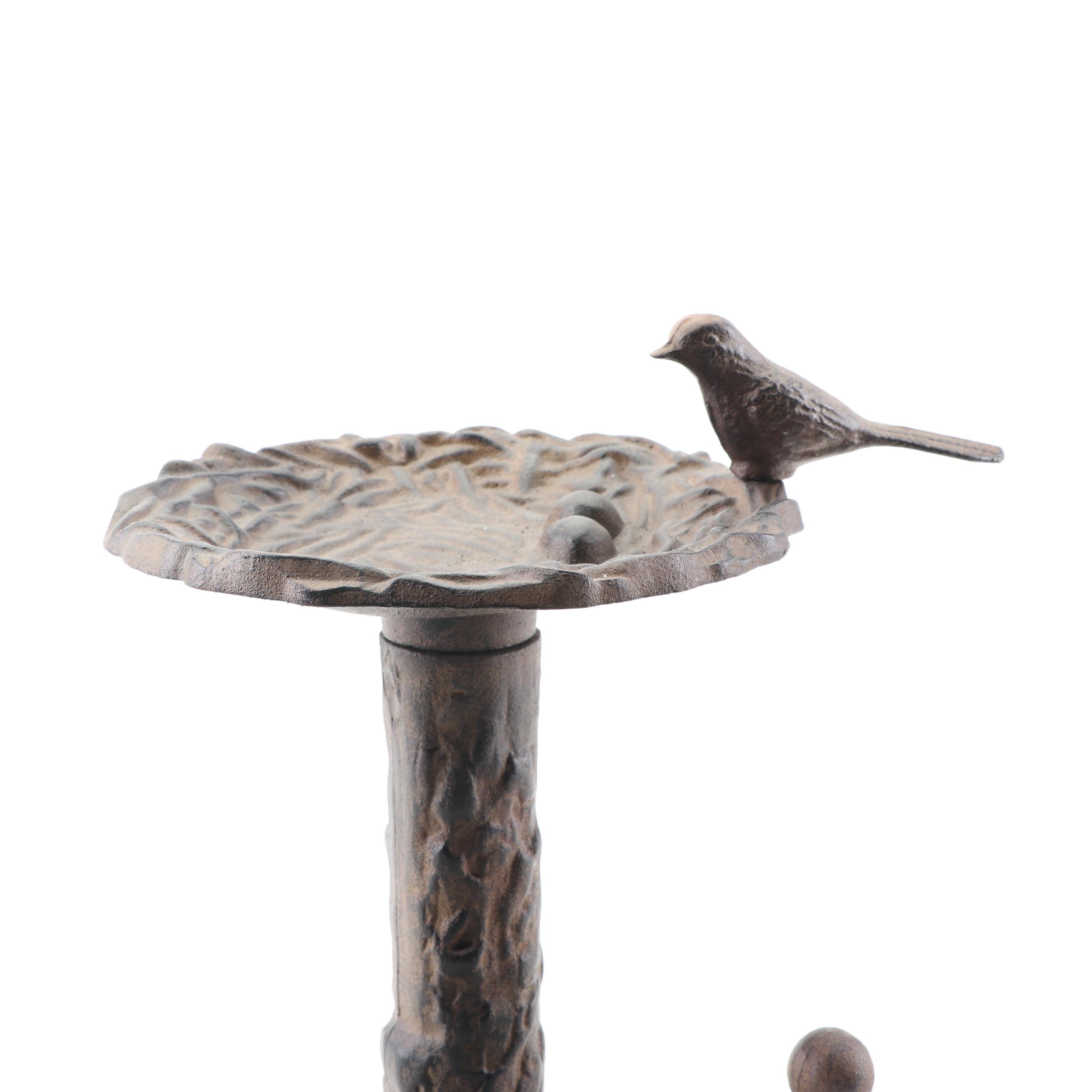 Cast Iron Porcine Figurine, Finials, and Bird Feeder