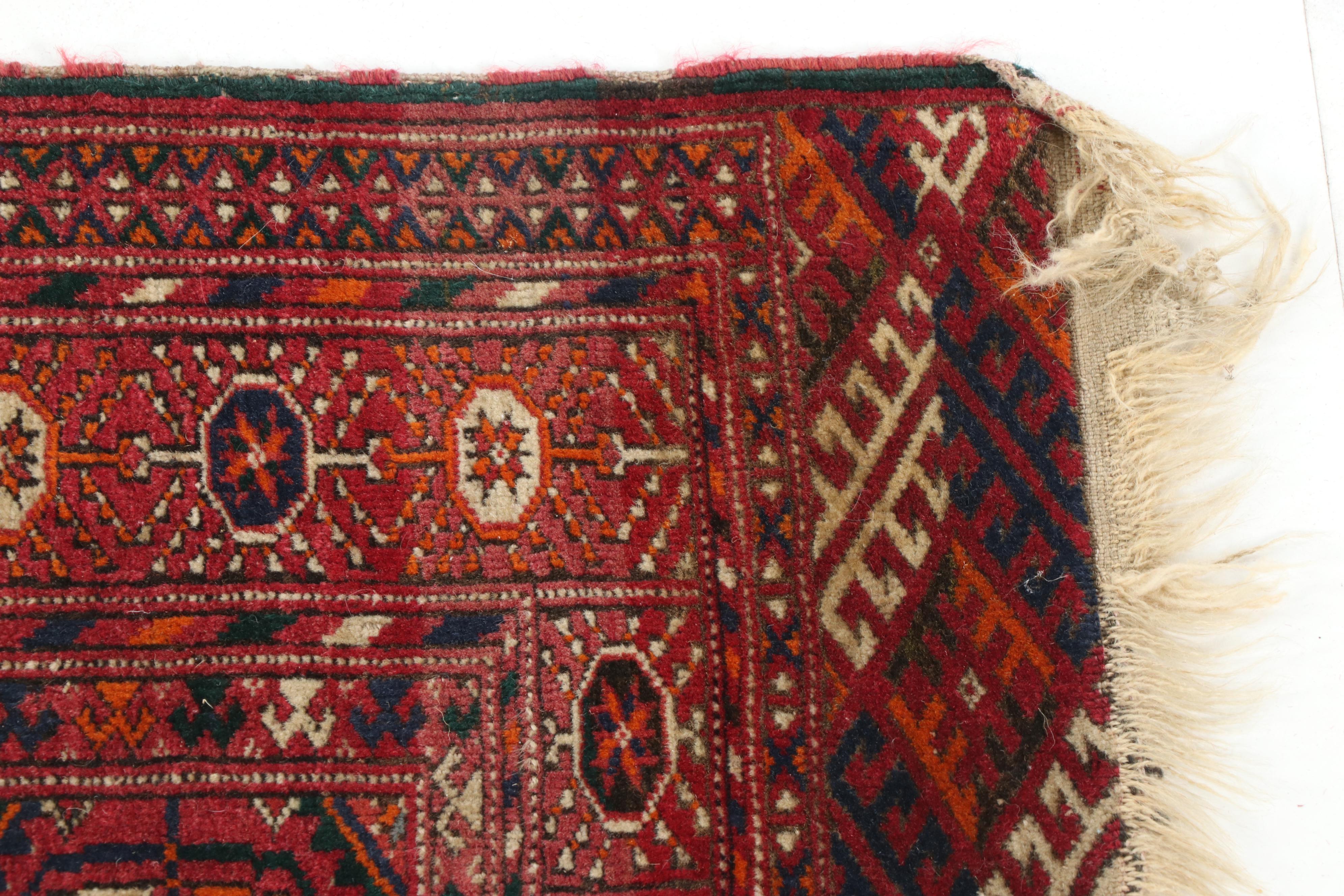 Hand-Knotted Pakastani Bokhara Wool Rug