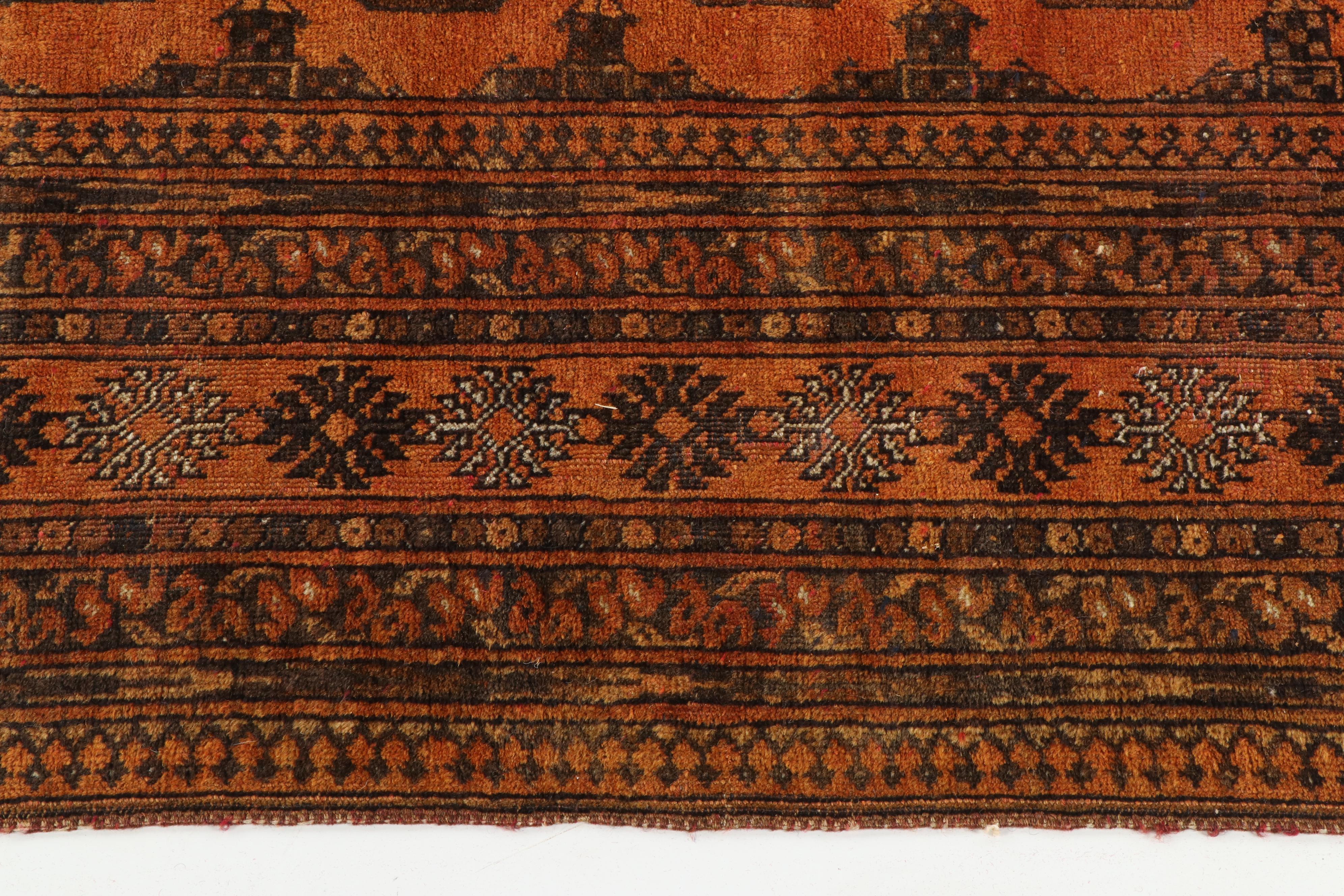 Hand-Knotted Turkmen Bokhara Wool Rug