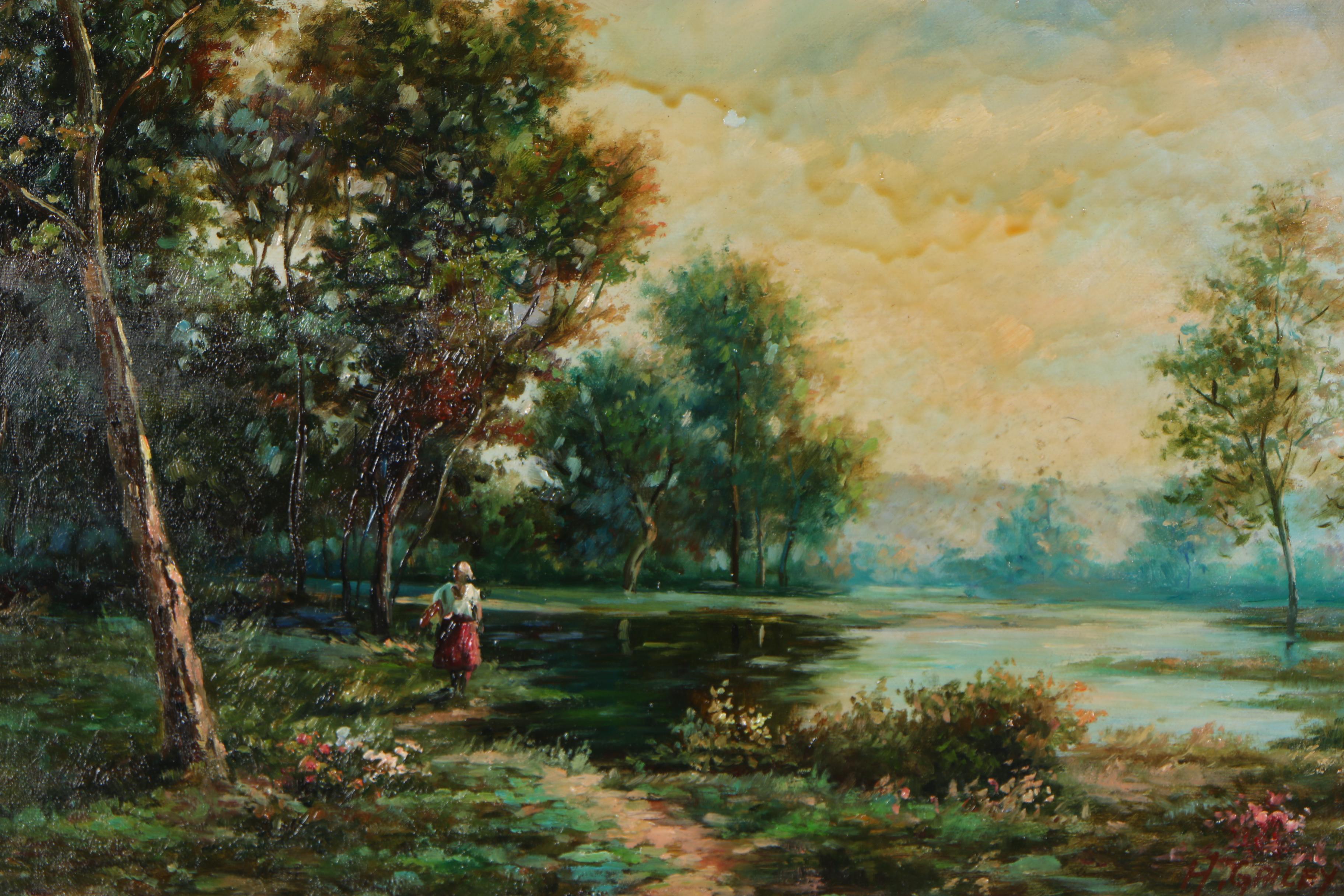 H. Gailey Oil Landscape Painting