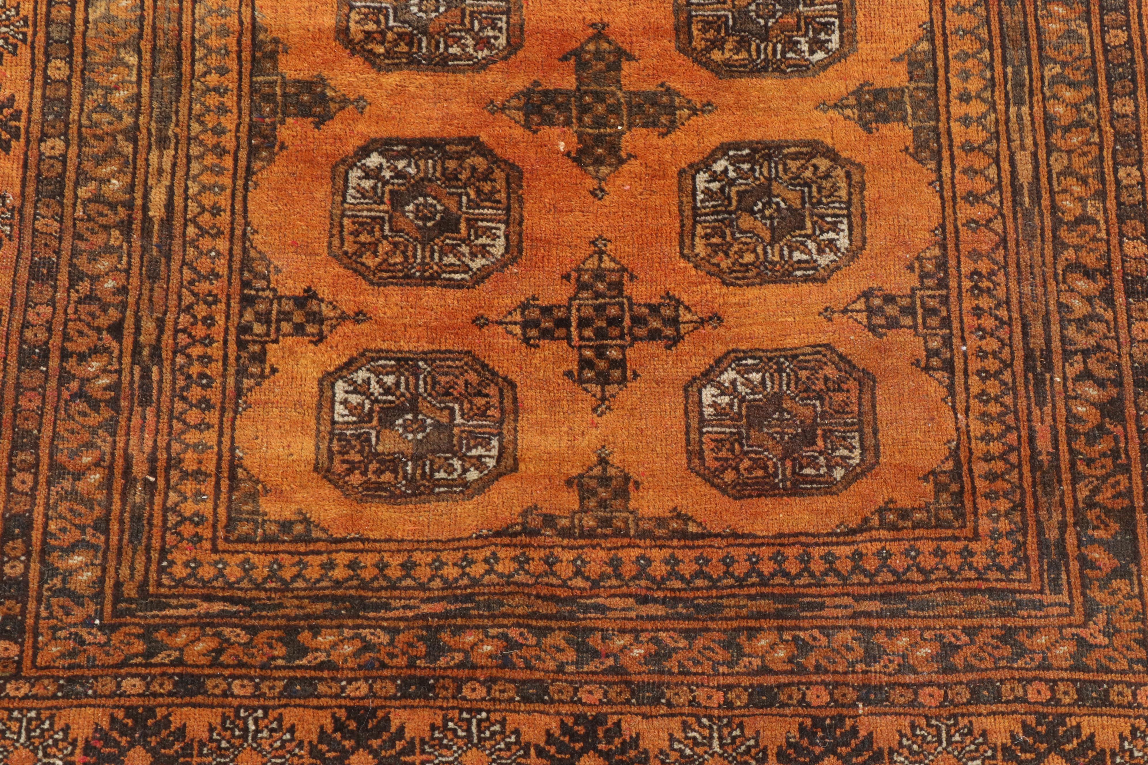 Hand-Knotted Turkmen Bokhara Wool Rug