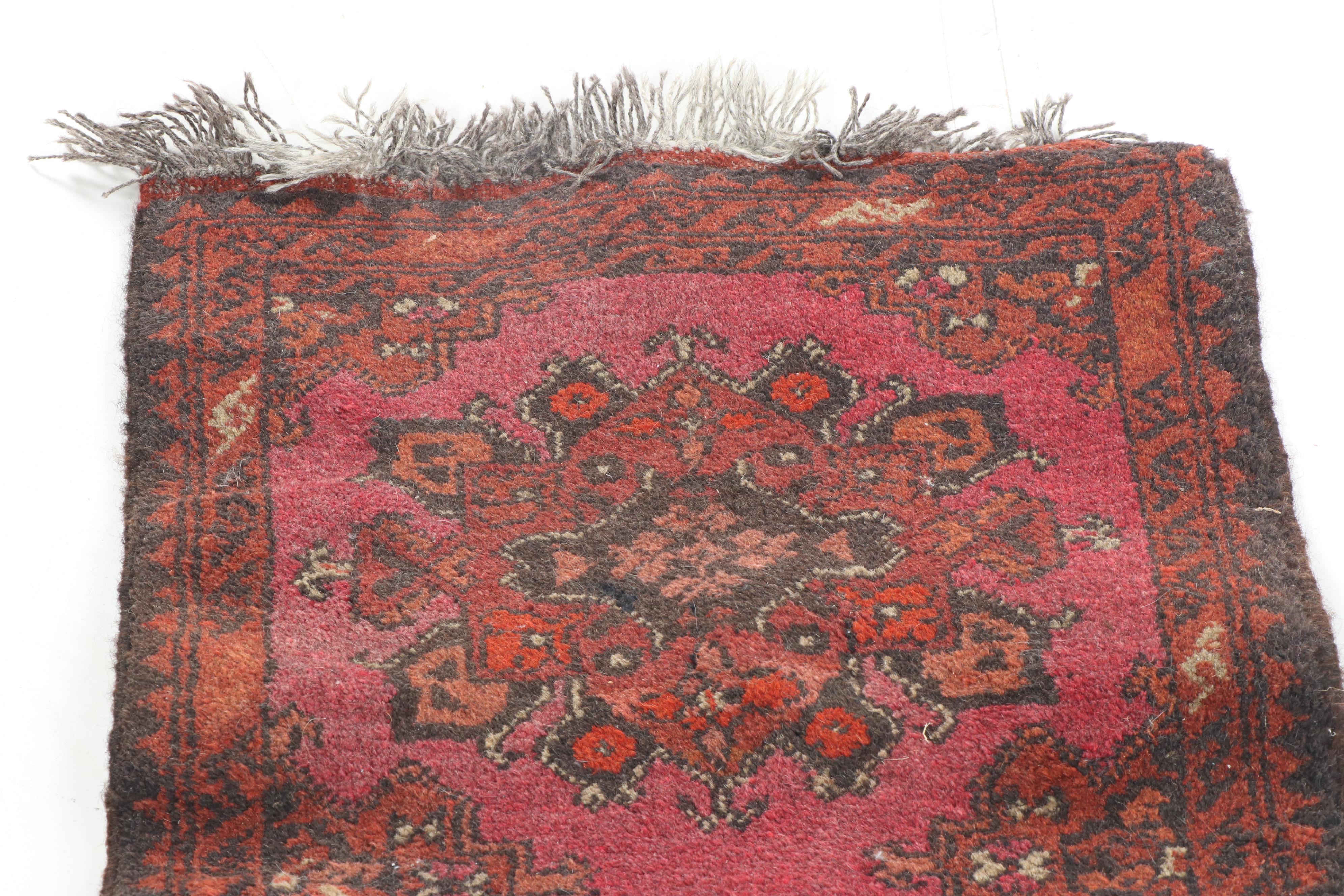 Hand-Knotted Afghani Baluch Wool Rug