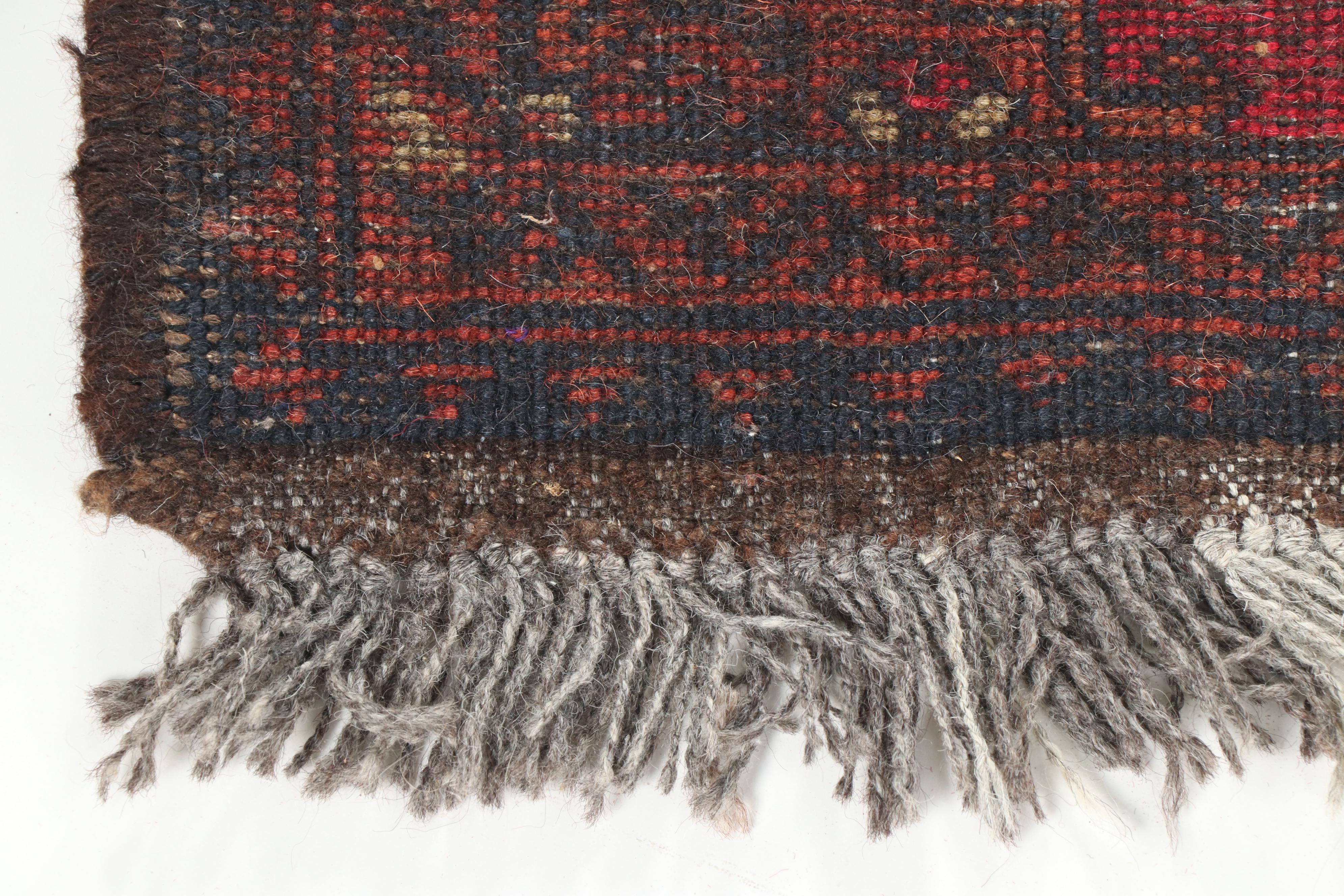 Hand-Knotted Afghani Baluch Wool Rug
