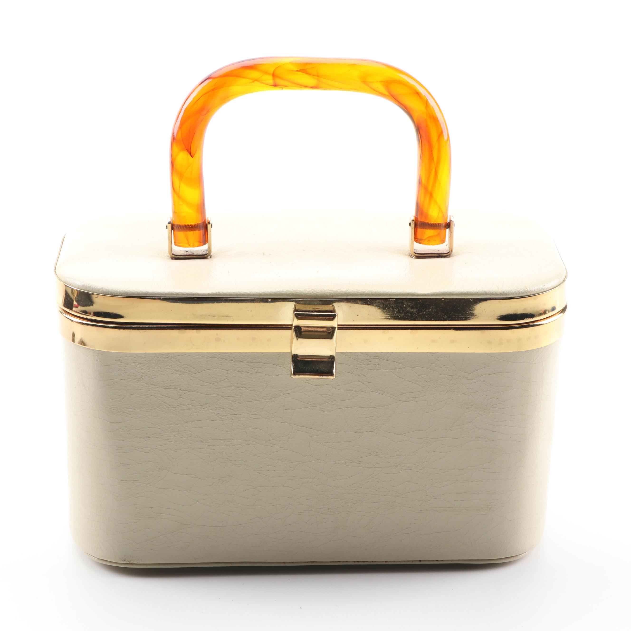 Vintage Box Bags Including Rosenfeld with Suede Clutch Featuring Openwork Frame