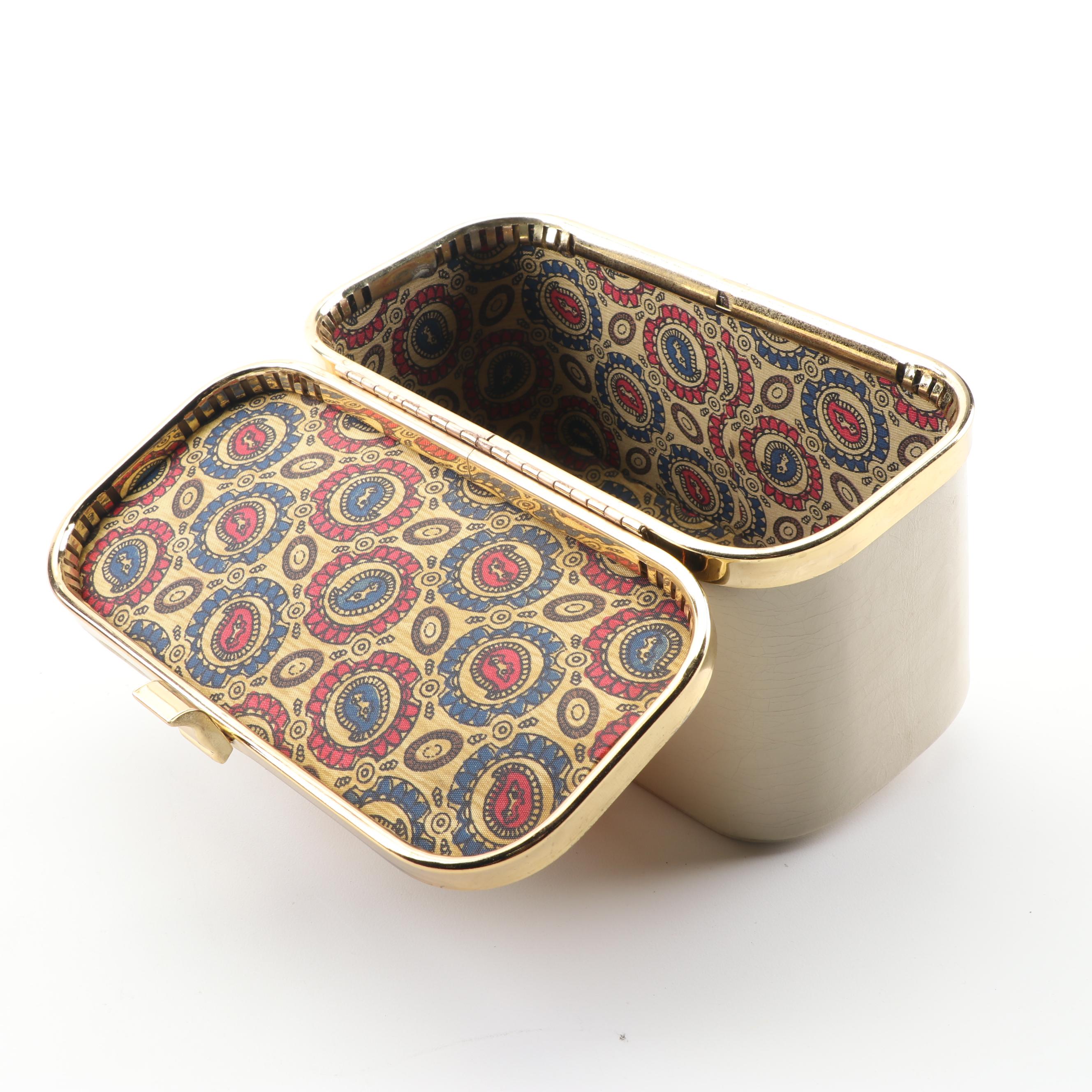 Vintage Box Bags Including Rosenfeld with Suede Clutch Featuring Openwork Frame