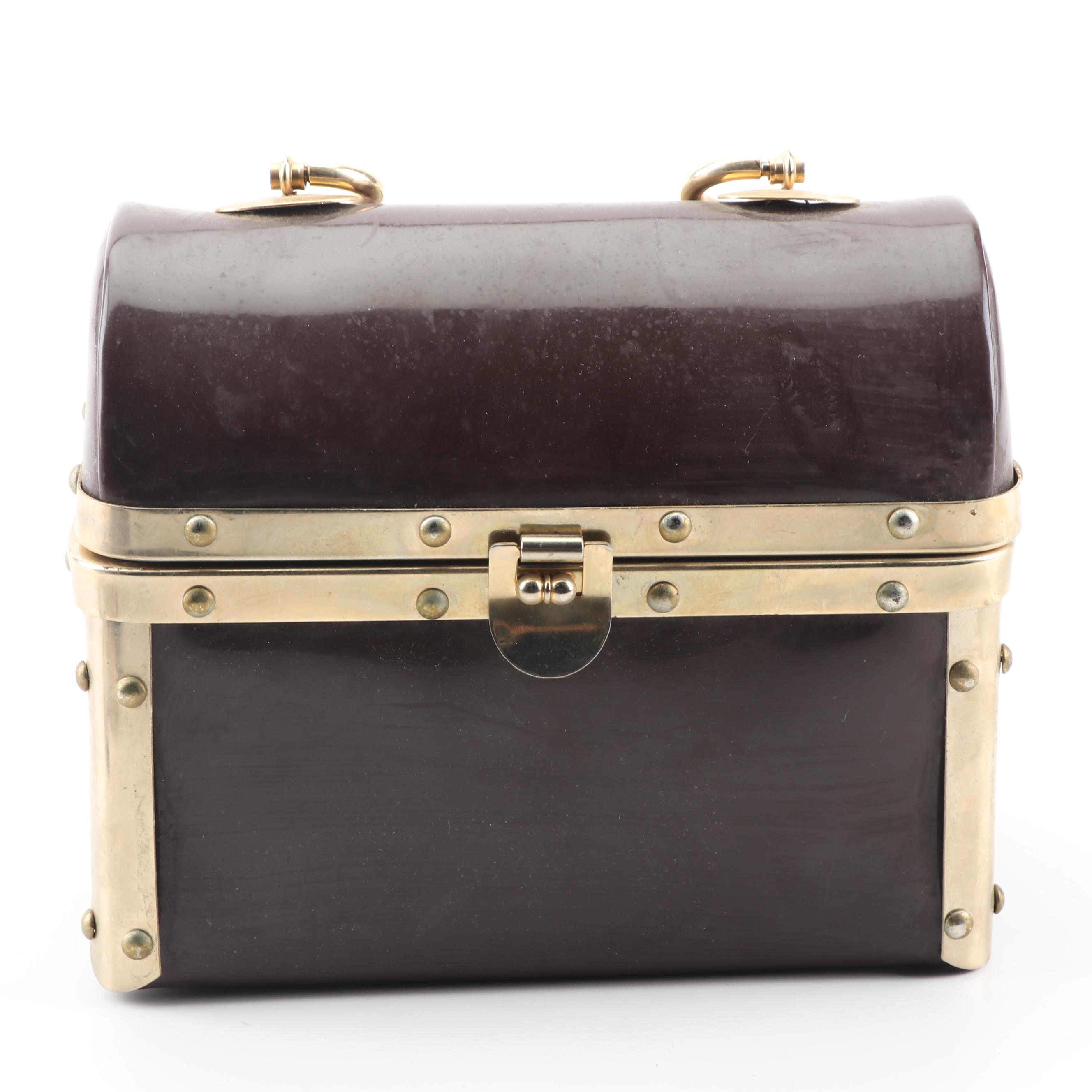 Vintage Box Bags Including Rosenfeld with Suede Clutch Featuring Openwork Frame