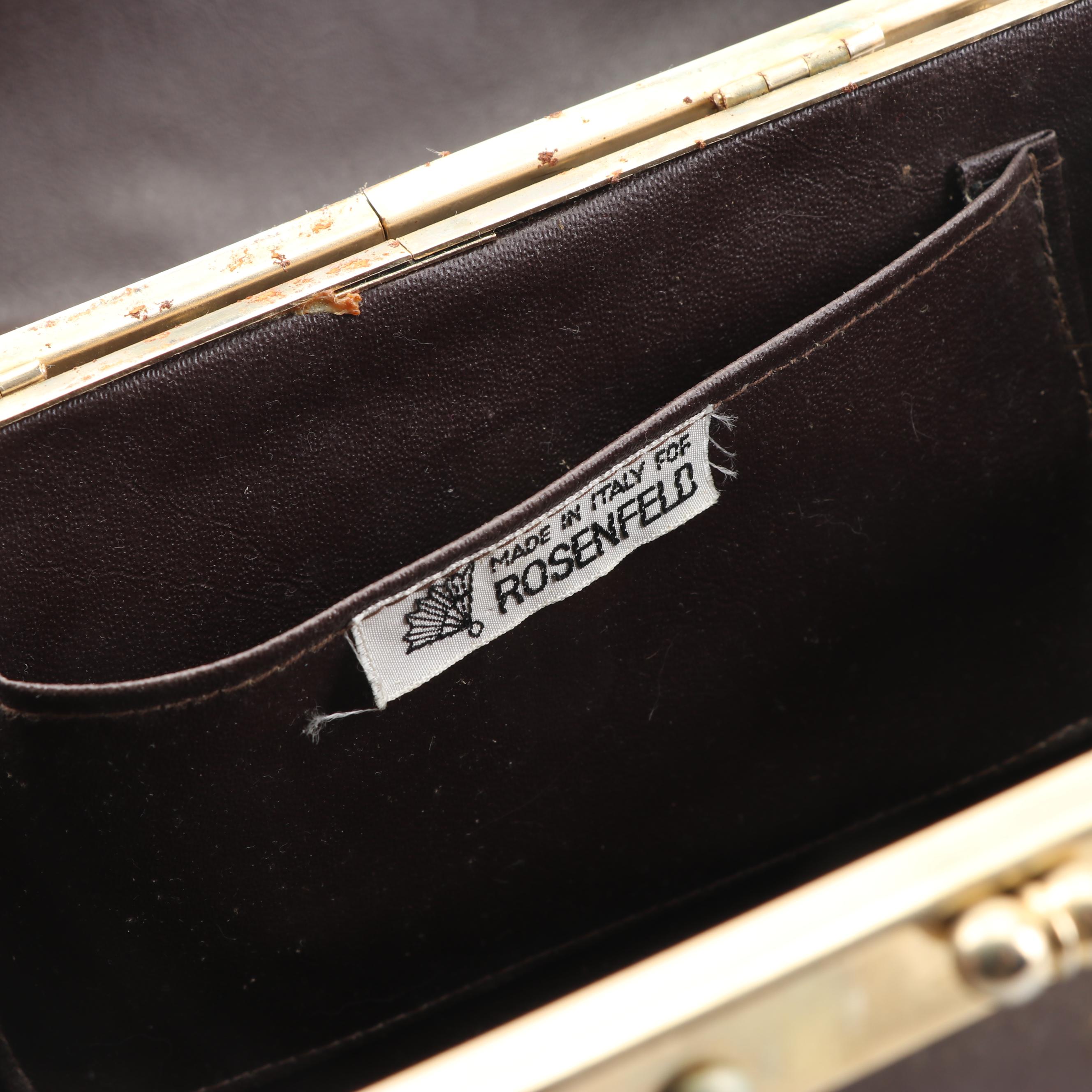 Vintage Box Bags Including Rosenfeld with Suede Clutch Featuring Openwork Frame