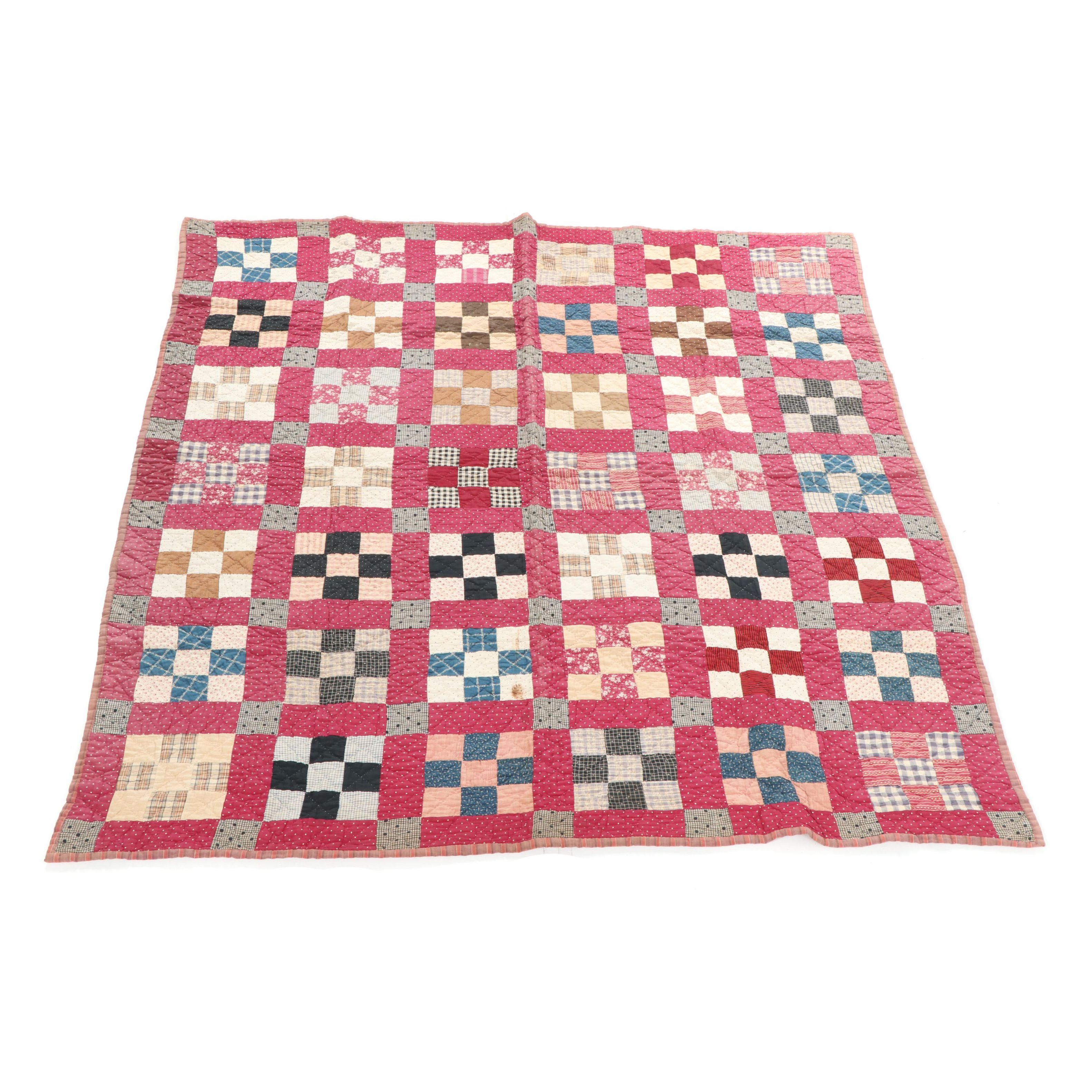 Handmade "Nine Patch" Quilt