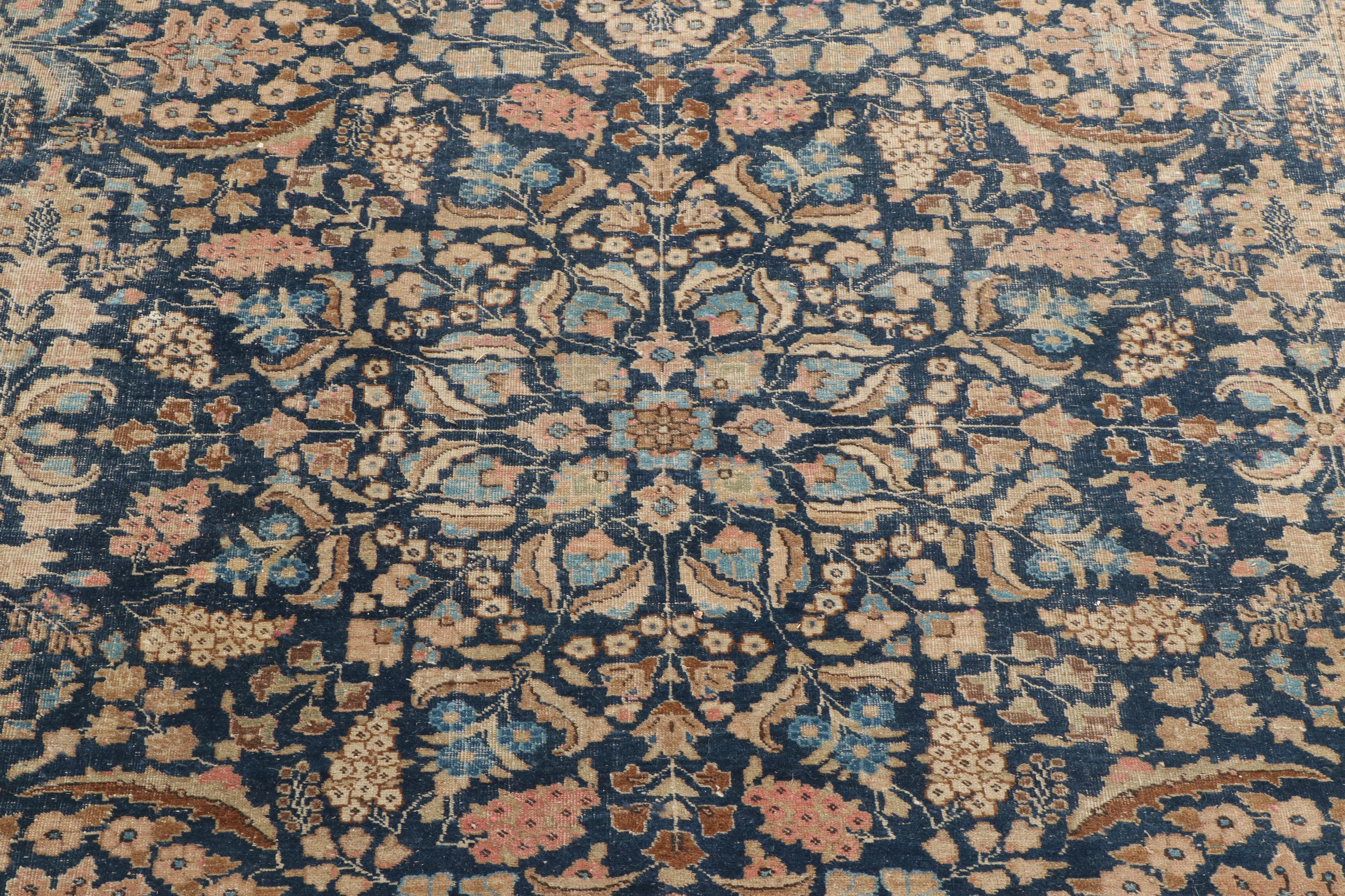 Hand-Knotted Persian Yazd Wool Rug