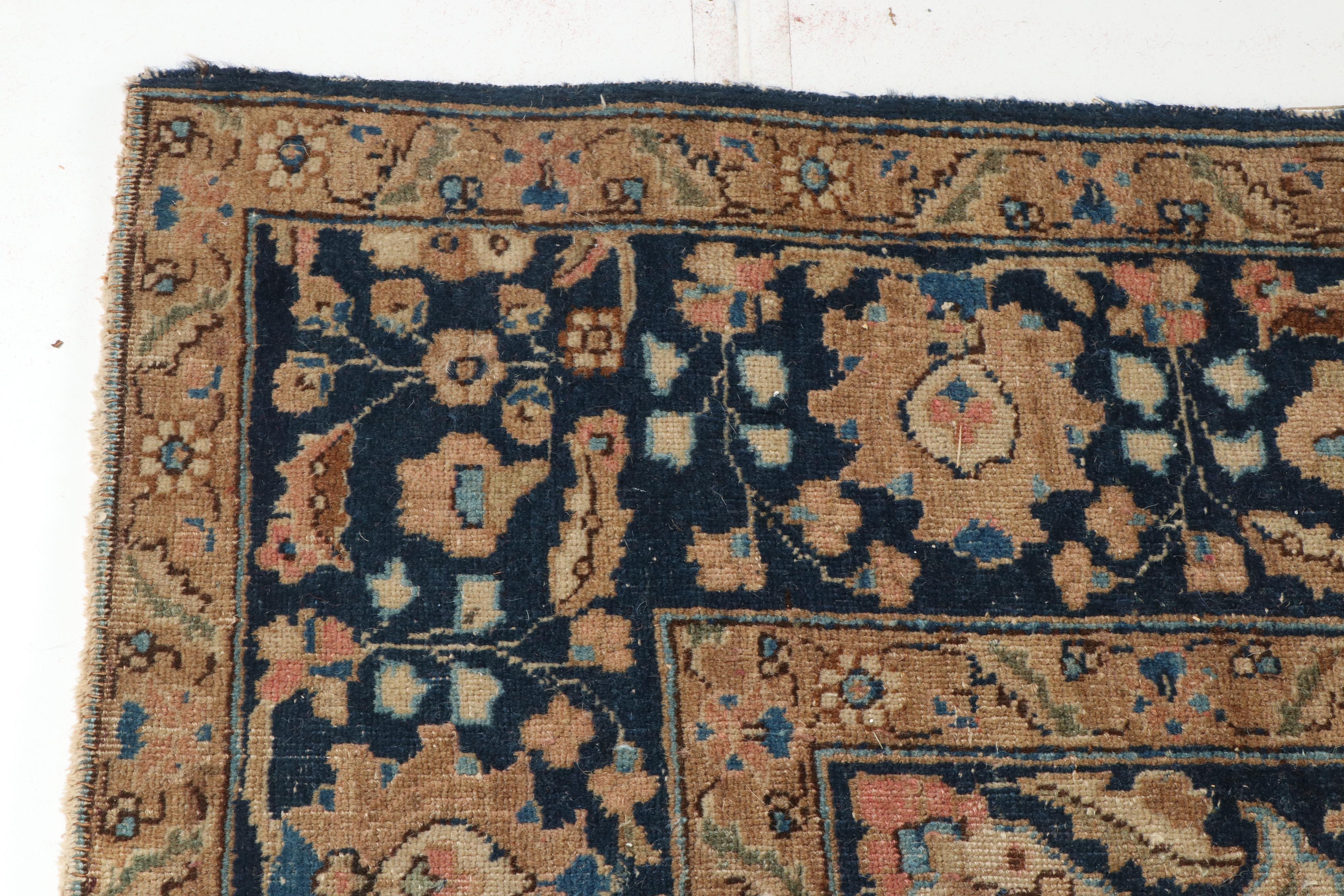 Hand-Knotted Persian Yazd Wool Rug
