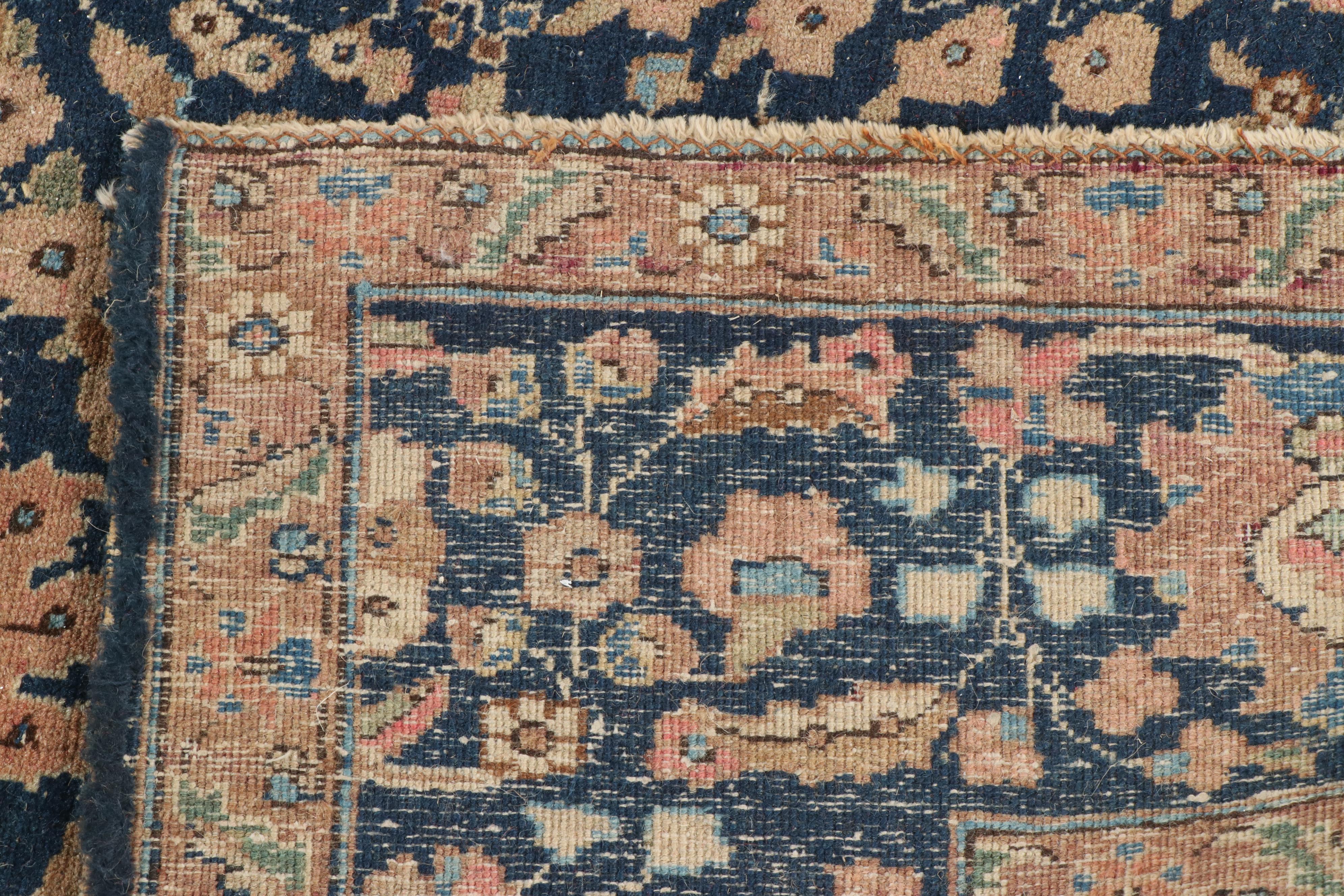 Hand-Knotted Persian Yazd Wool Rug