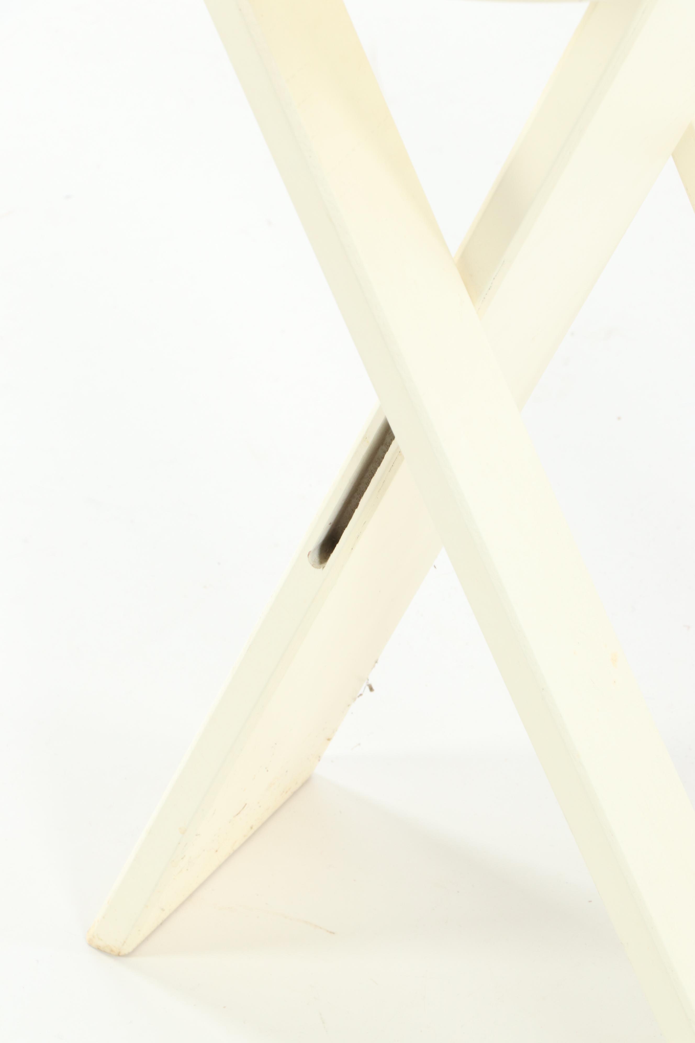 Painted Wood Folding Stool, 21st Century