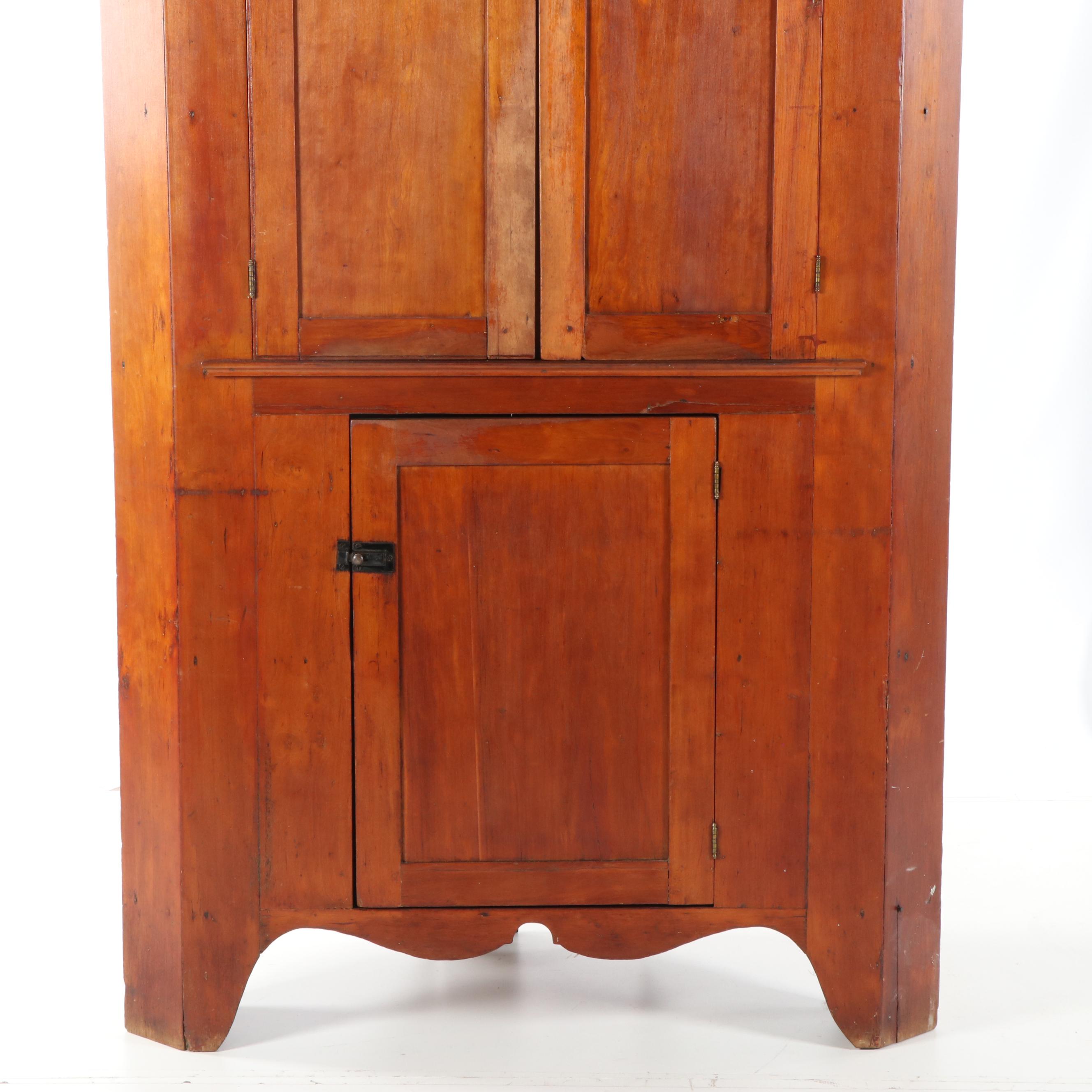 Cherrywood Corner Cabinet, Early 20th Century
