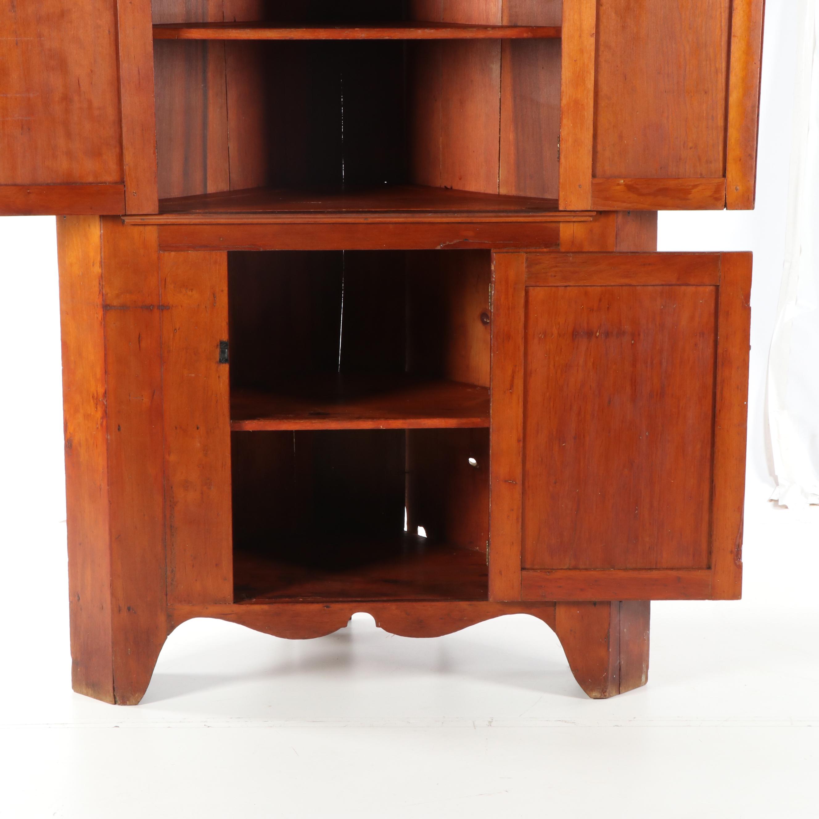 Cherrywood Corner Cabinet, Early 20th Century