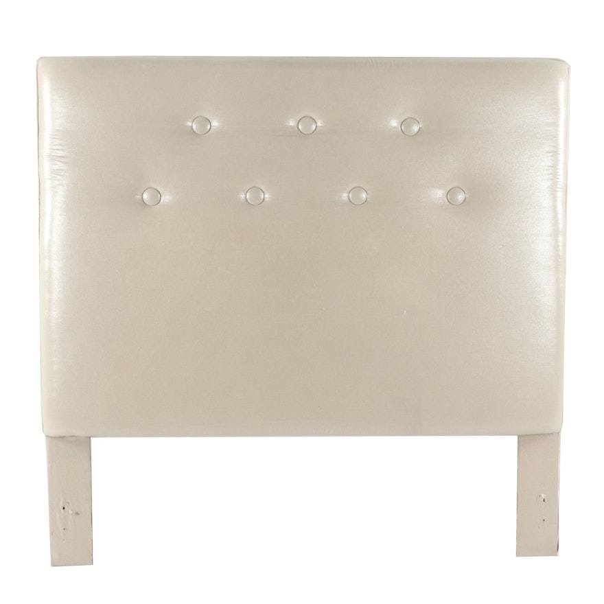 Button-Tufted Upholstered Queen Size Headboard, 21st Century