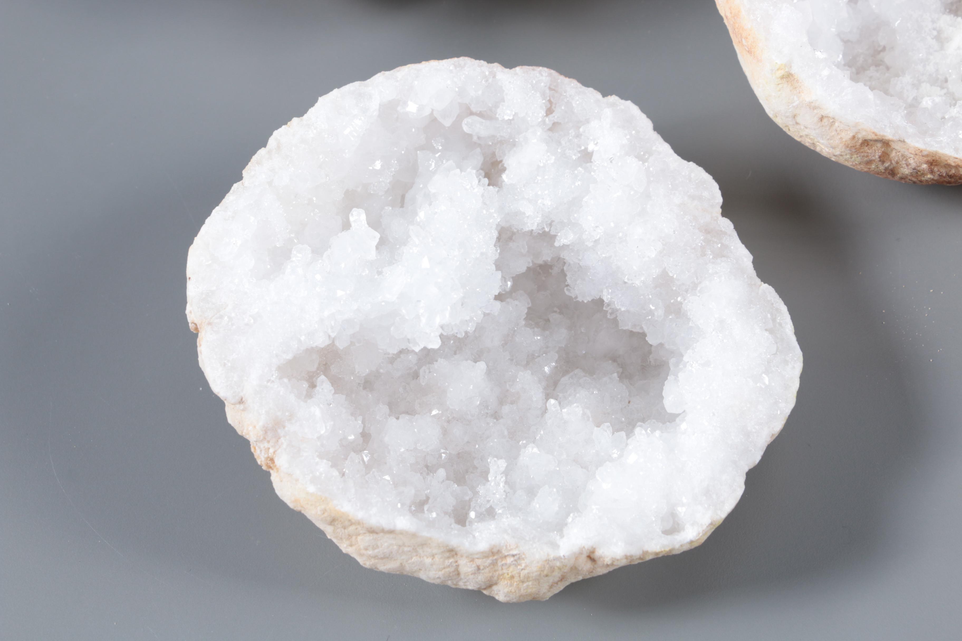Moroccan White Quartz Geode Specimens