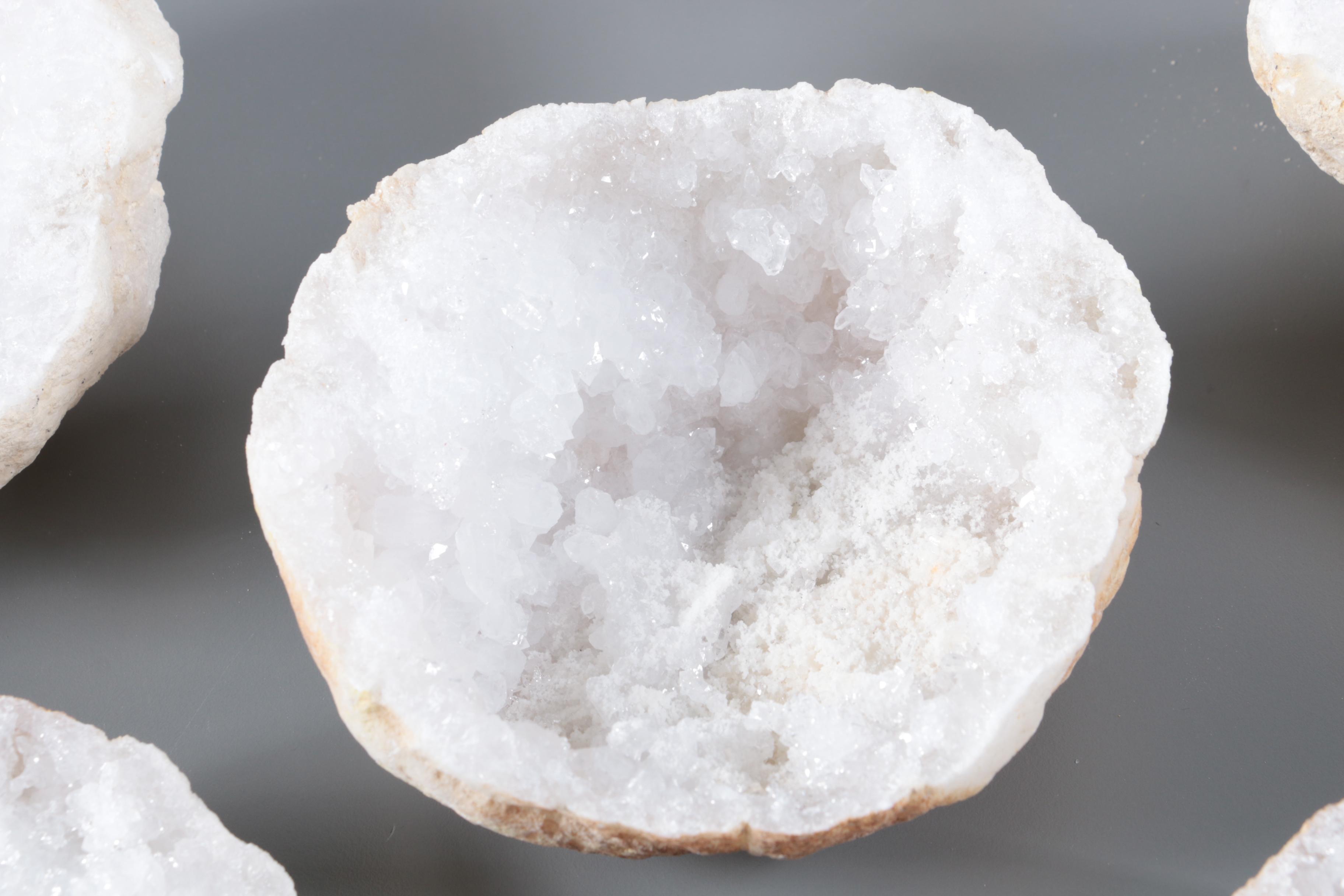 Moroccan White Quartz Geode Specimens