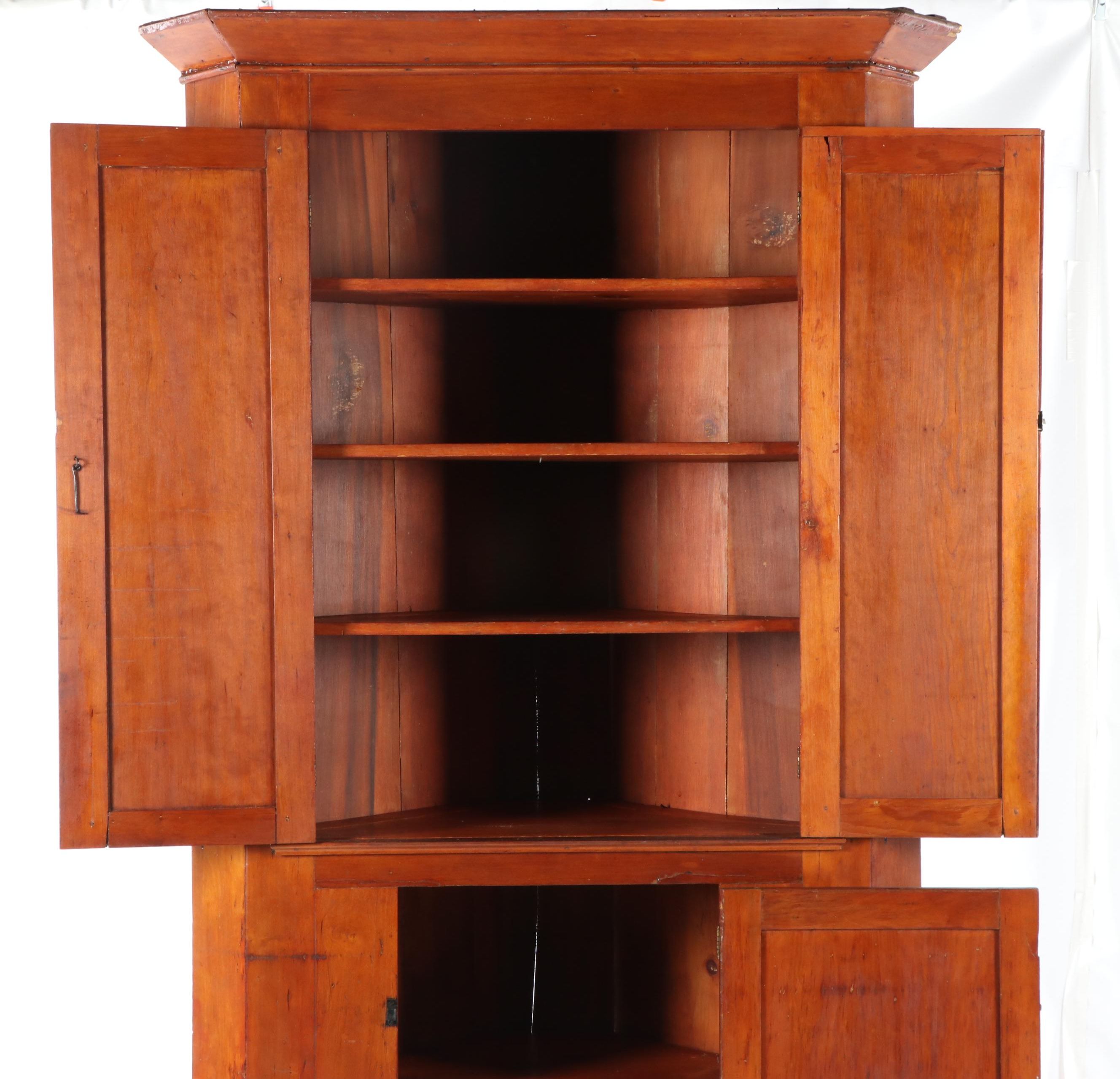 Cherrywood Corner Cabinet, Early 20th Century