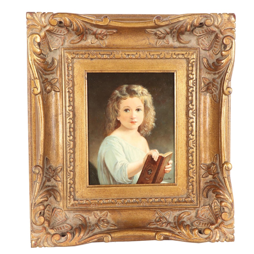 P. Winslow Portrait after William Adolphe Bouguereau "The Story Book"
