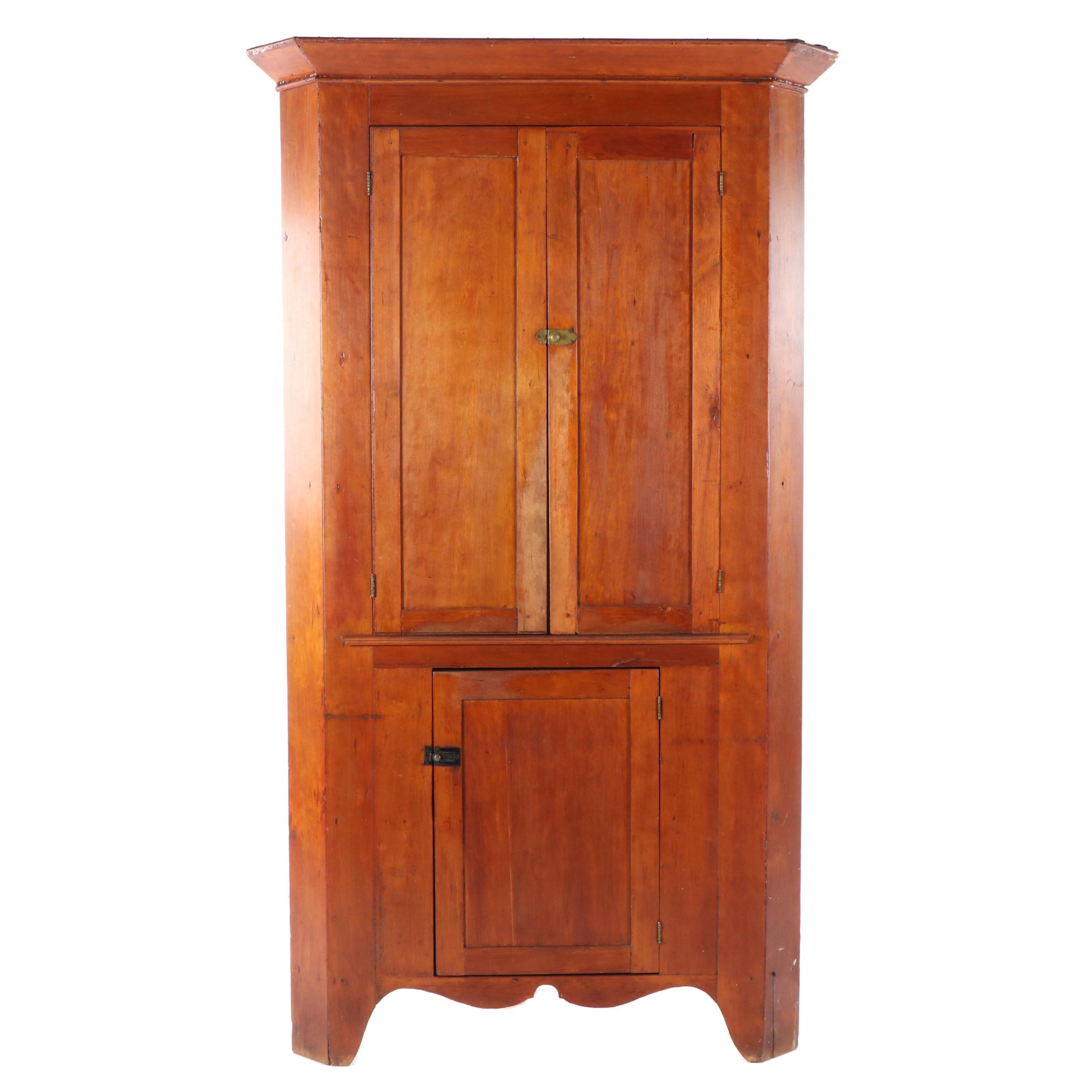 Cherrywood Corner Cabinet, Early 20th Century