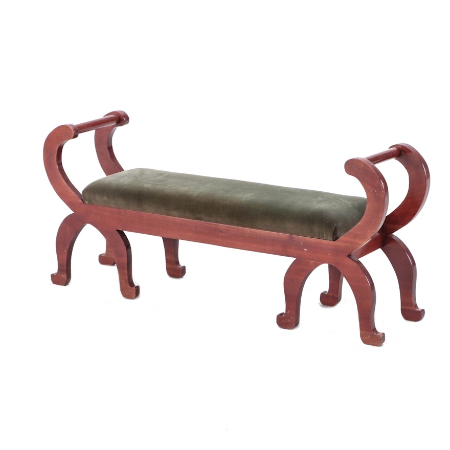 Curule Style Fireplace Bench