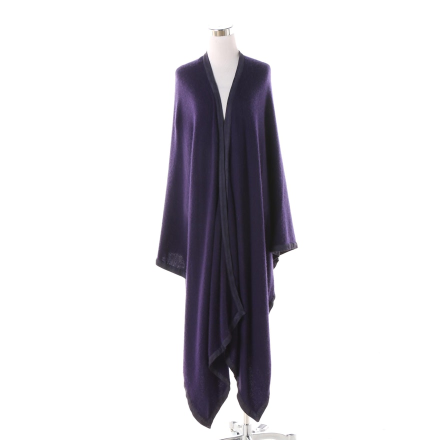 Women's Ralph Lauren Collection Purple Cashmere and Suede Shrug