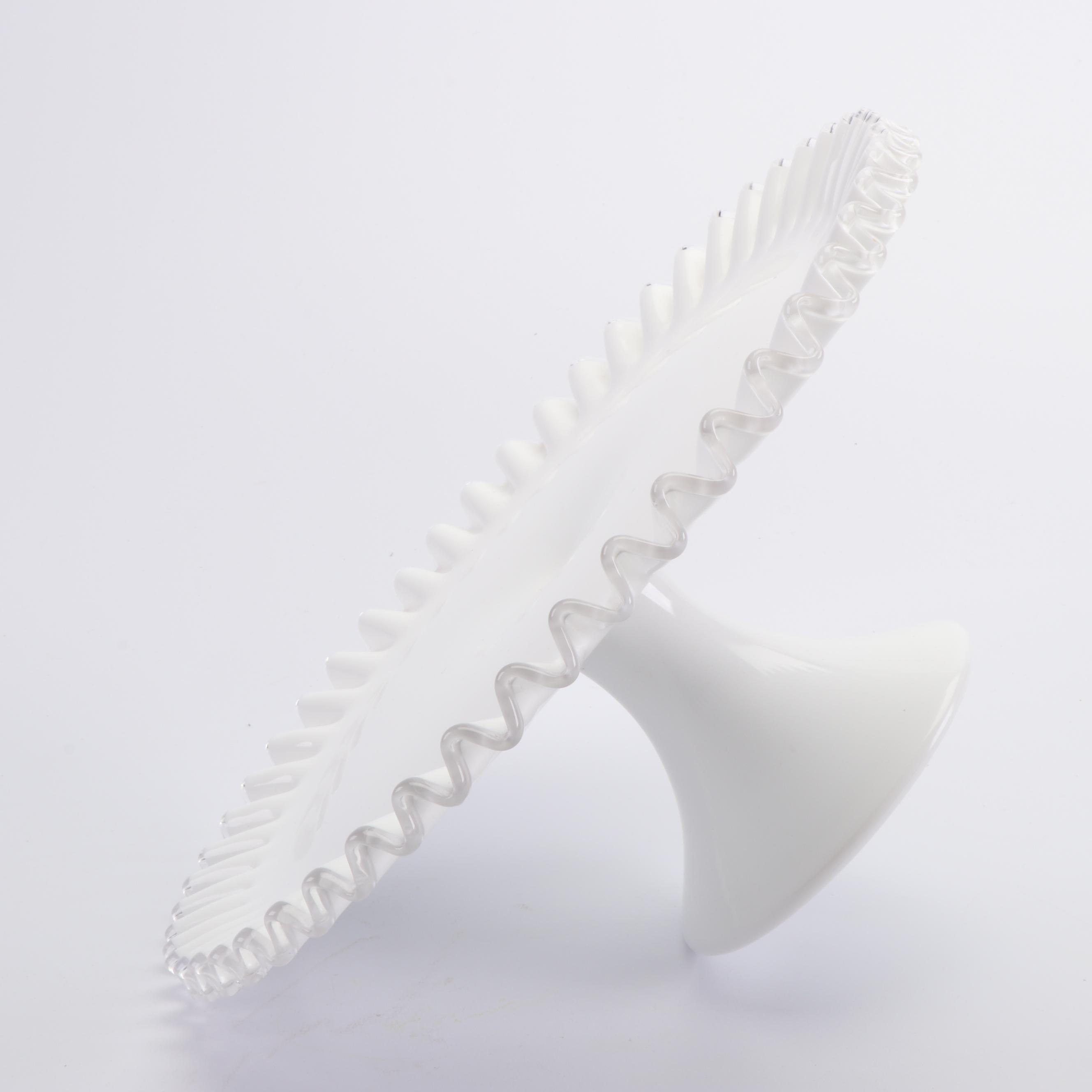 Vintage Fenton "Silver Crest" Glass Cake Stand