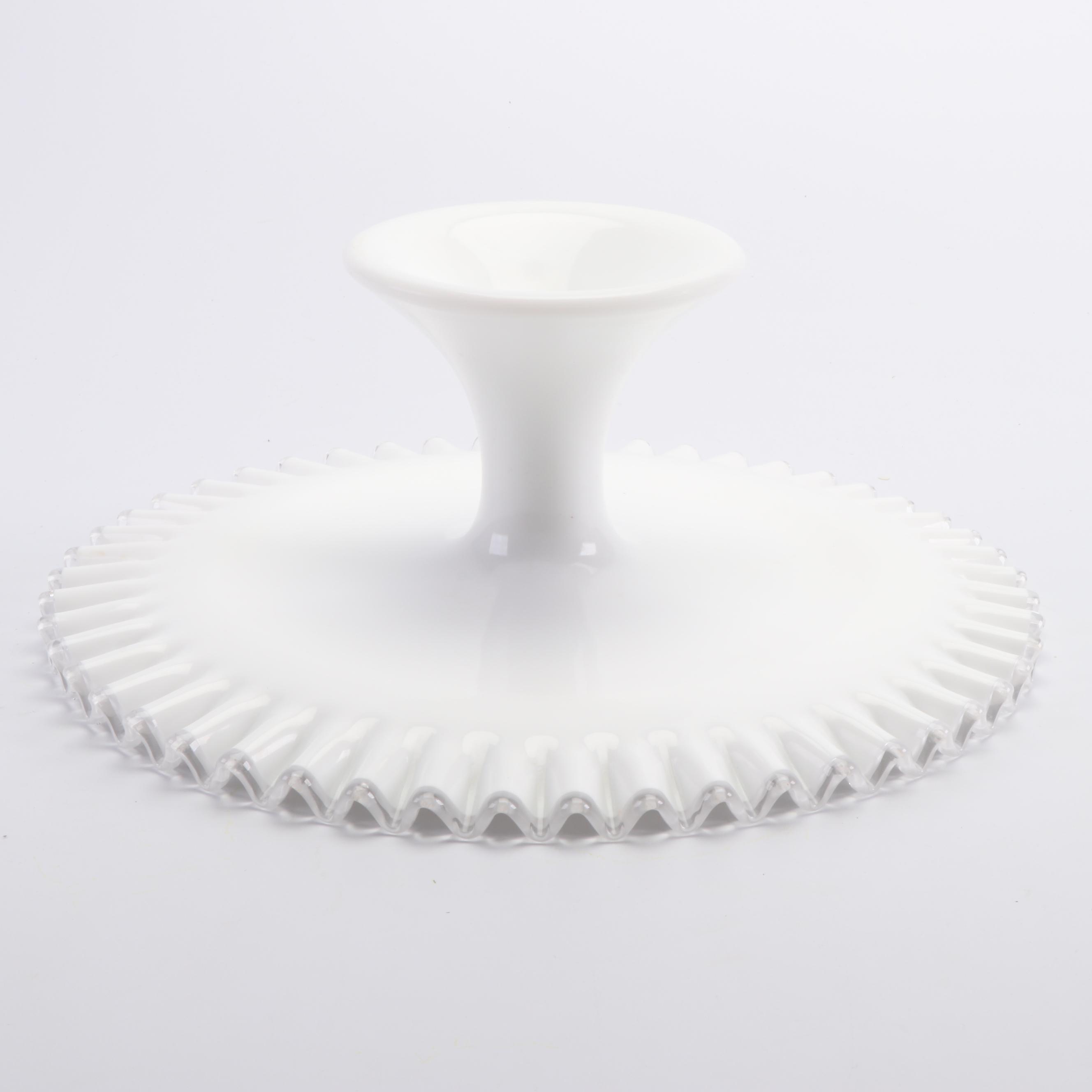 Vintage Fenton "Silver Crest" Glass Cake Stand