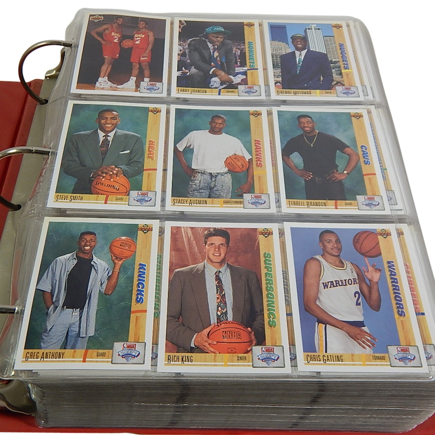 Large Album of Basketball Sets from 1990s with Jordan, Bird, Stockton and More