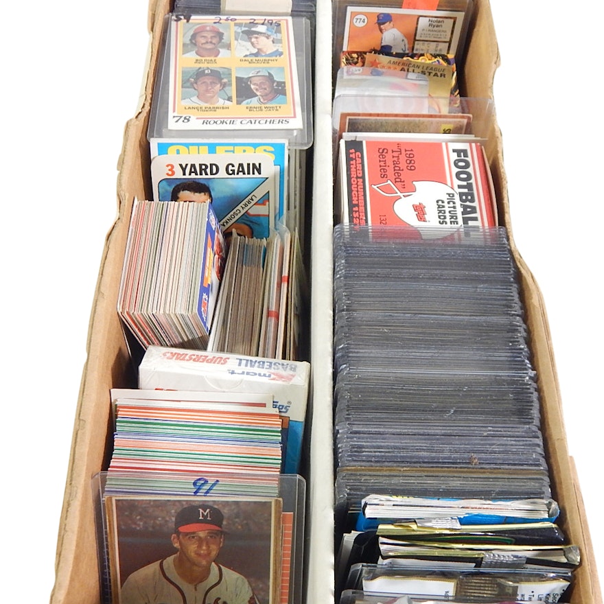 1600 Count Box Full of Sports Cards with Spahn, Csonka, Brett