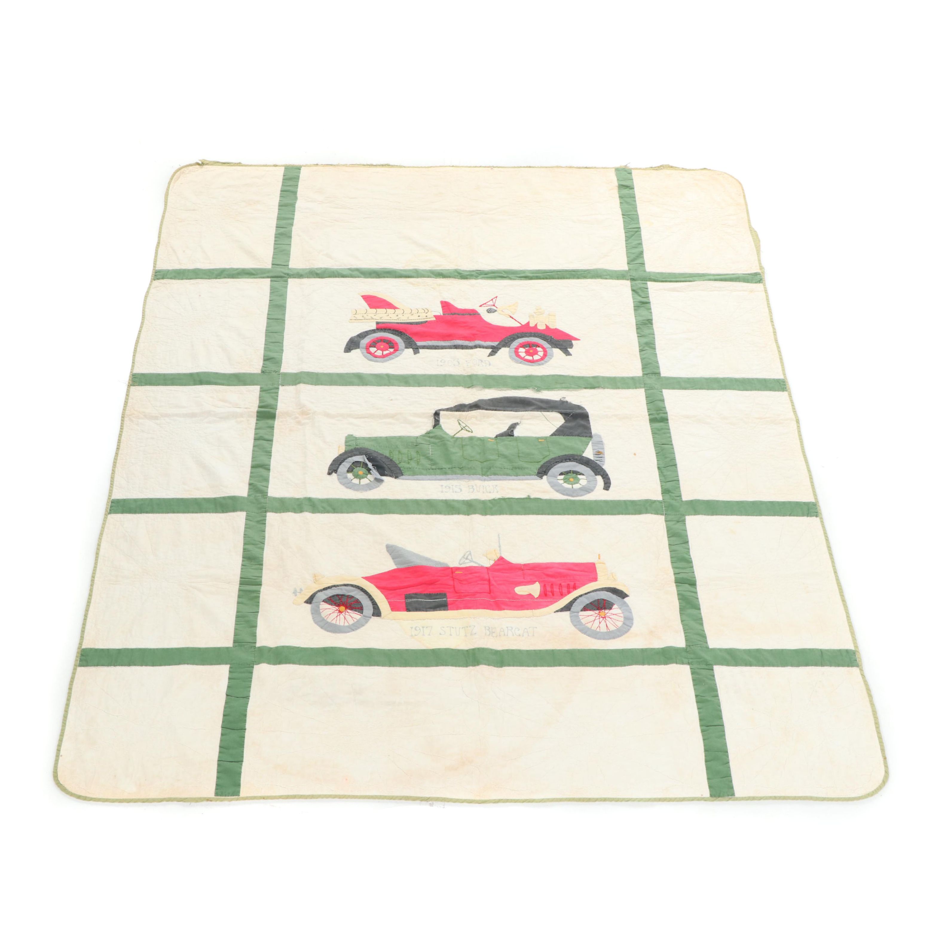 Handmade "Antique Automobile" Applique Quilt