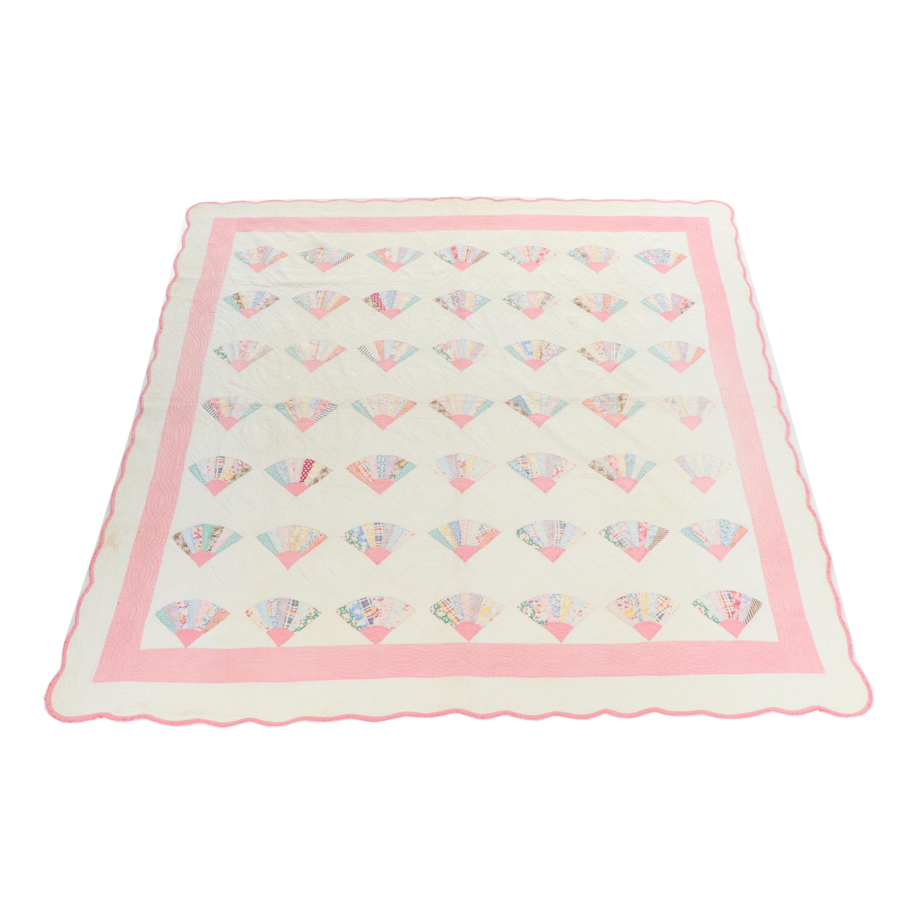 Handmade "Grandmother's Fan" Quilt