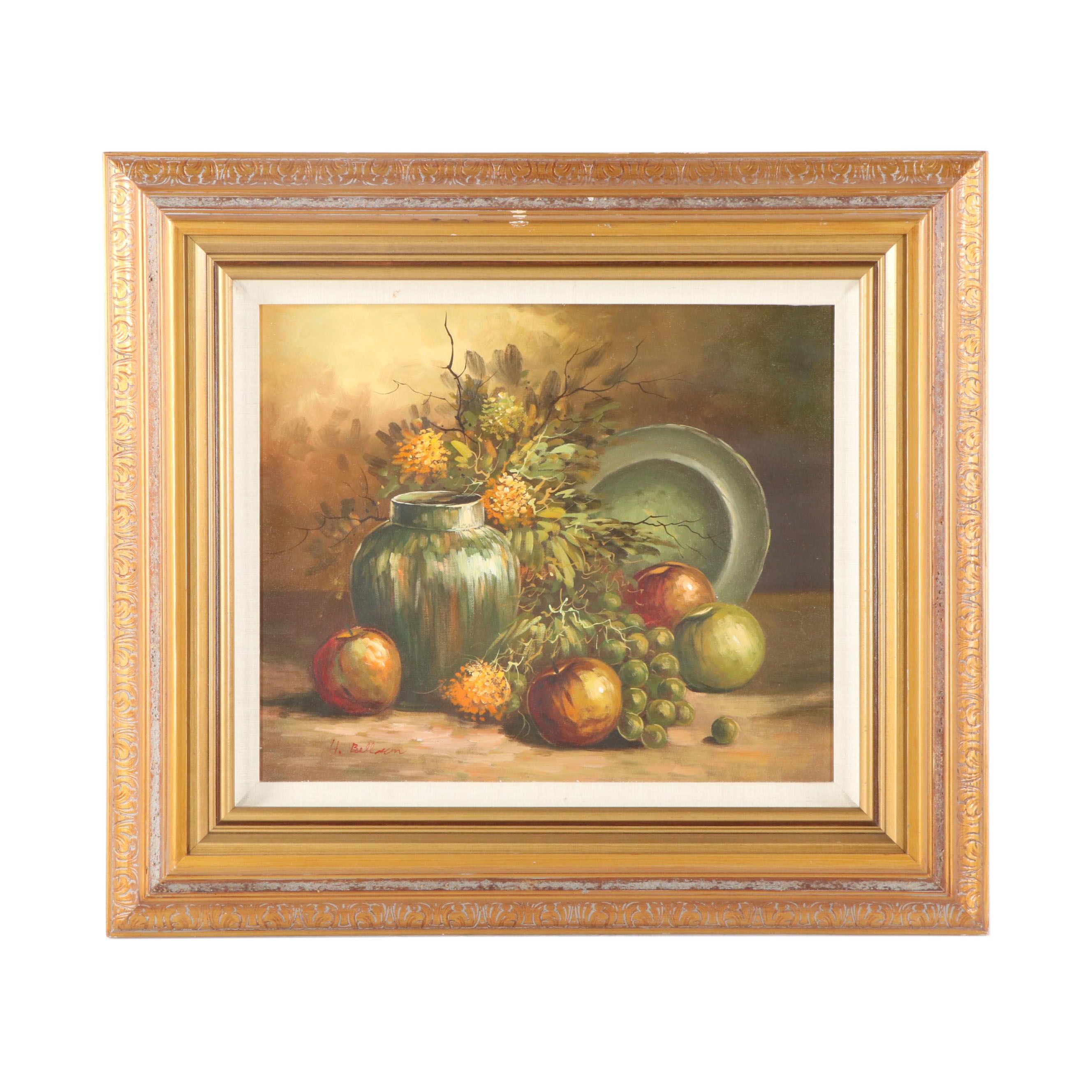 H. Bellmum Still Life Oil Painting
