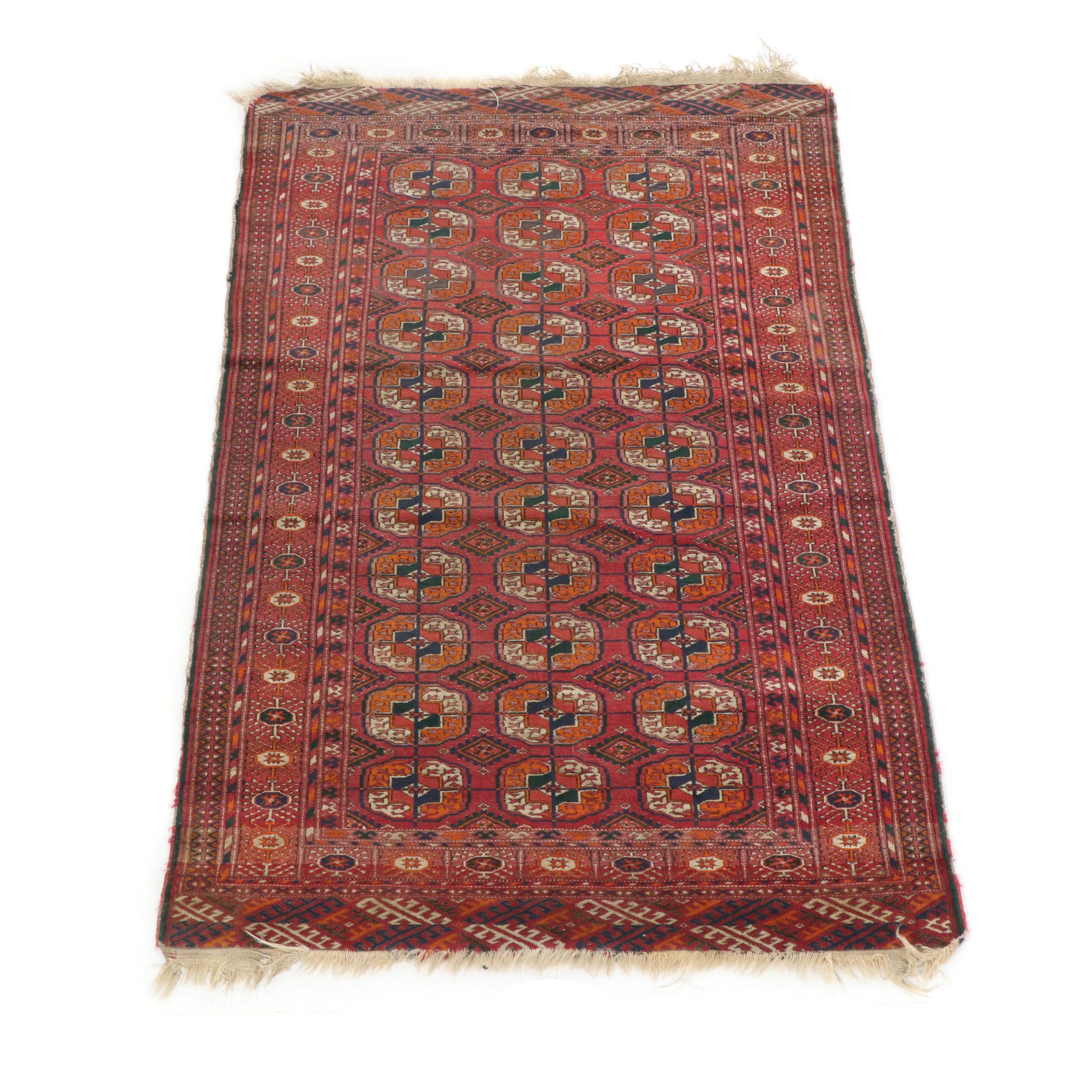 Hand-Knotted Pakastani Bokhara Wool Rug