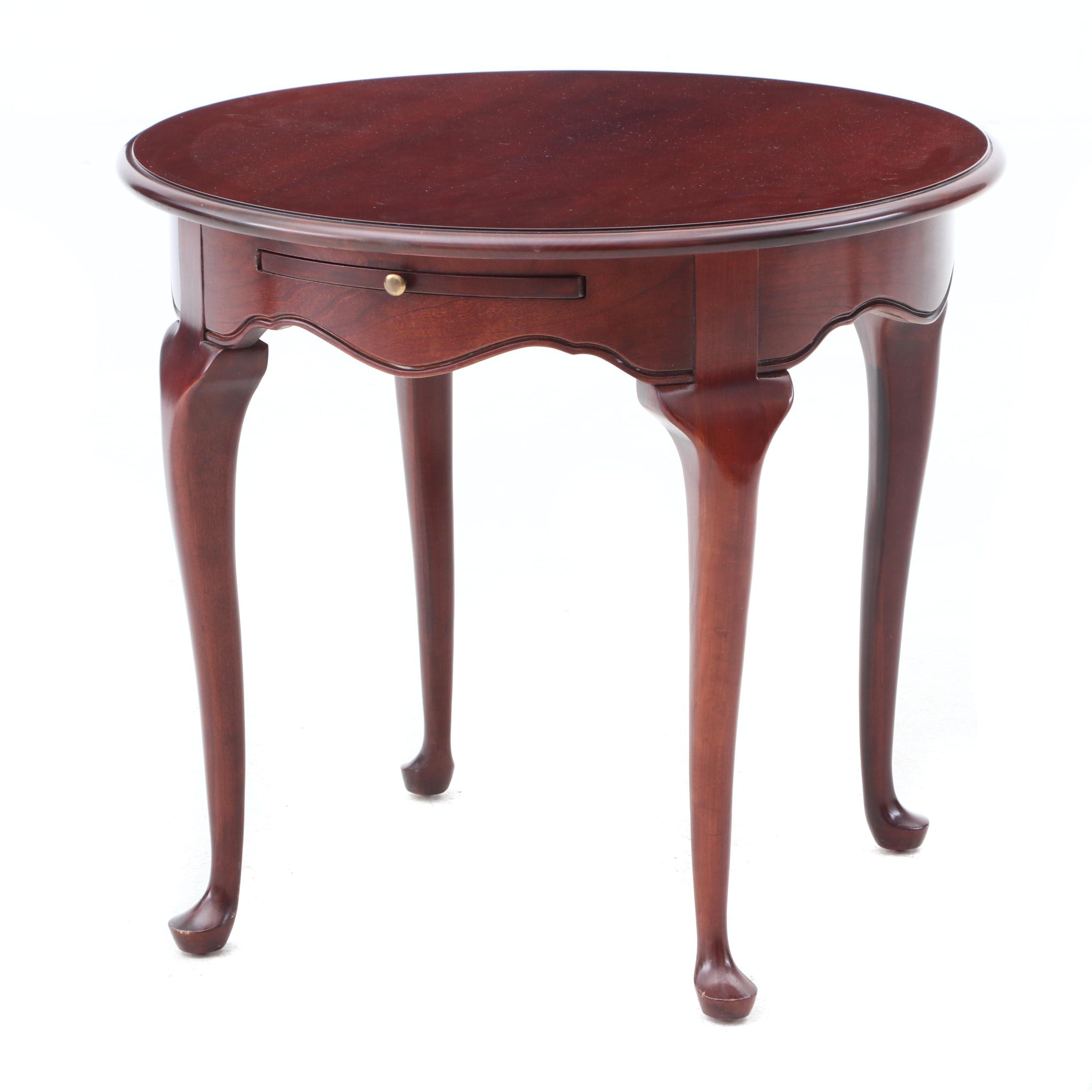 Queen Anne Style Accent Table by Drexel Heritage in Cherry